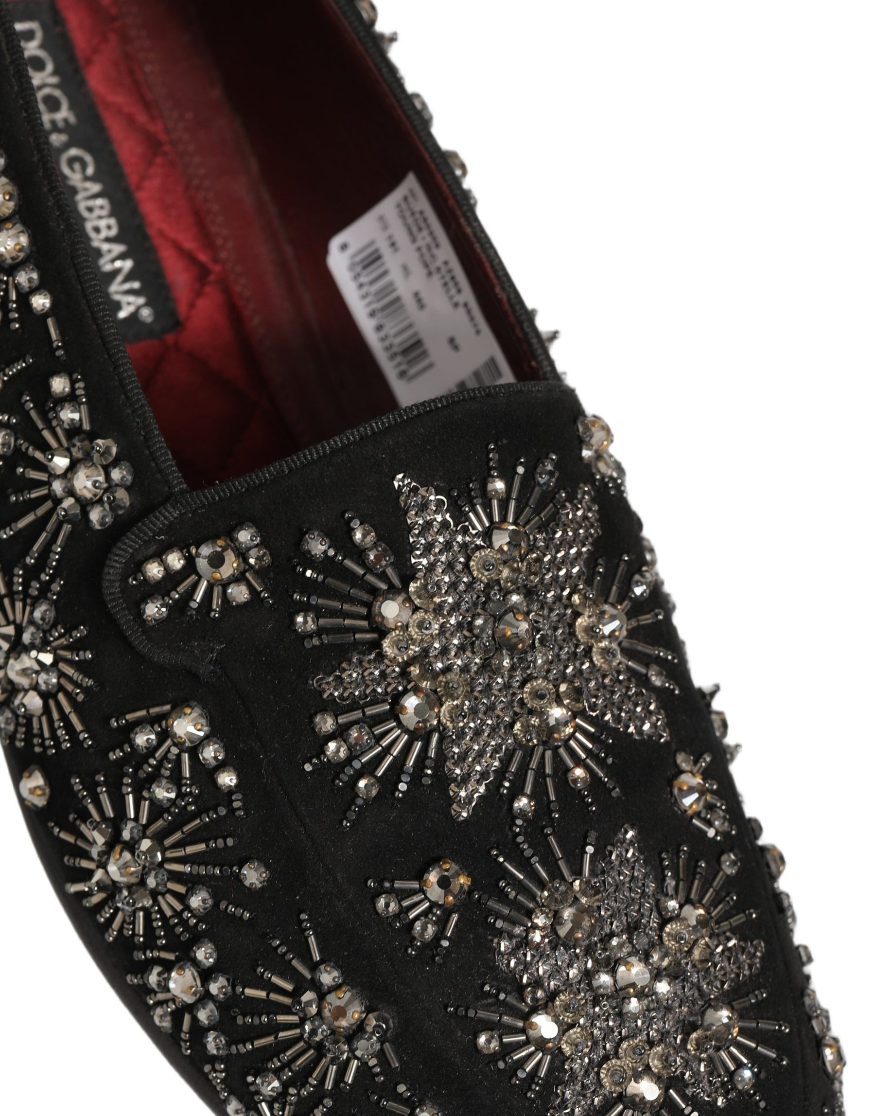 Dolce & Gabbana Black Crystal Embellished Dress Loafers Shoes | Regal Royce
