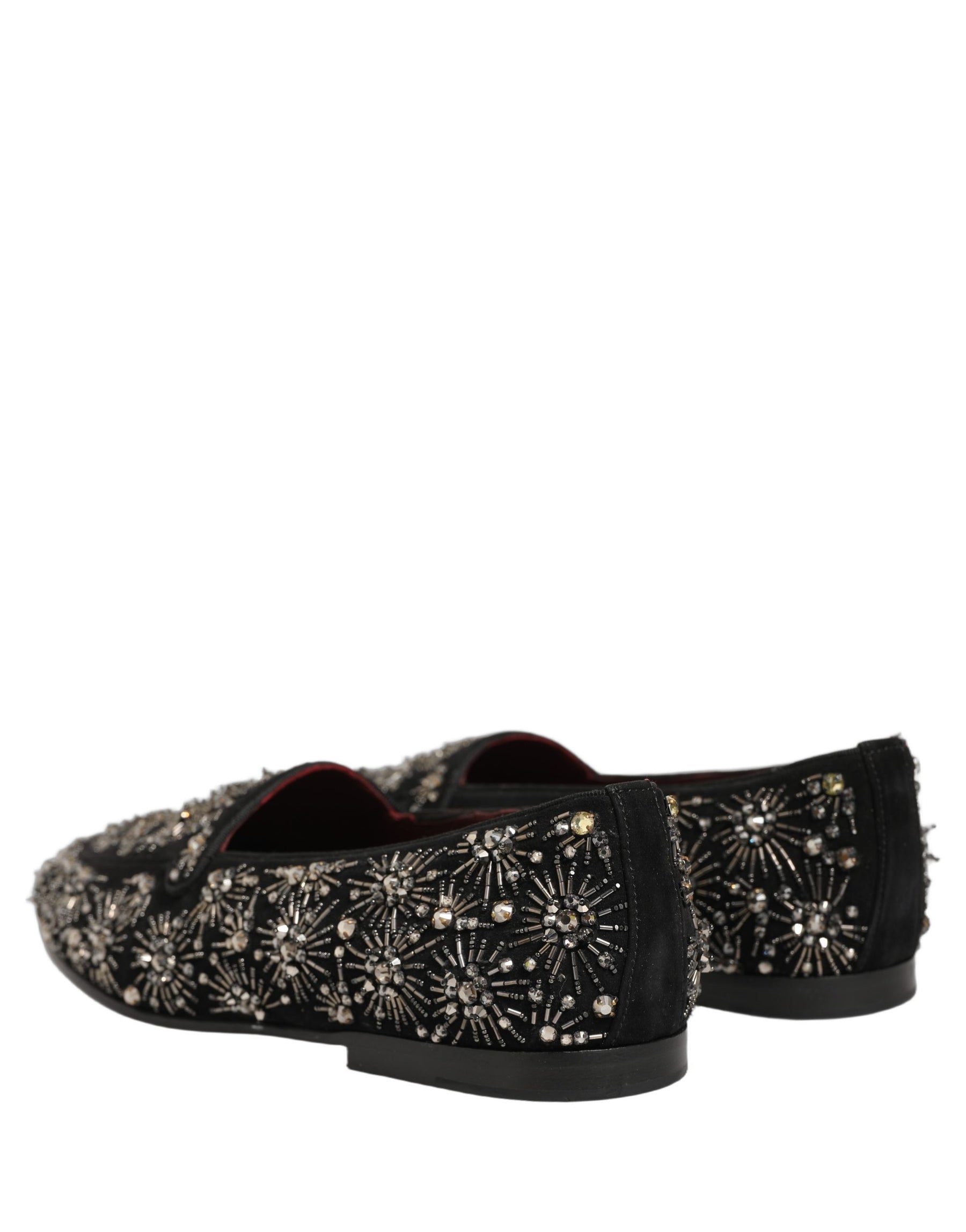 Dolce & Gabbana Black Crystal Embellished Dress Loafers Shoes | Regal Royce