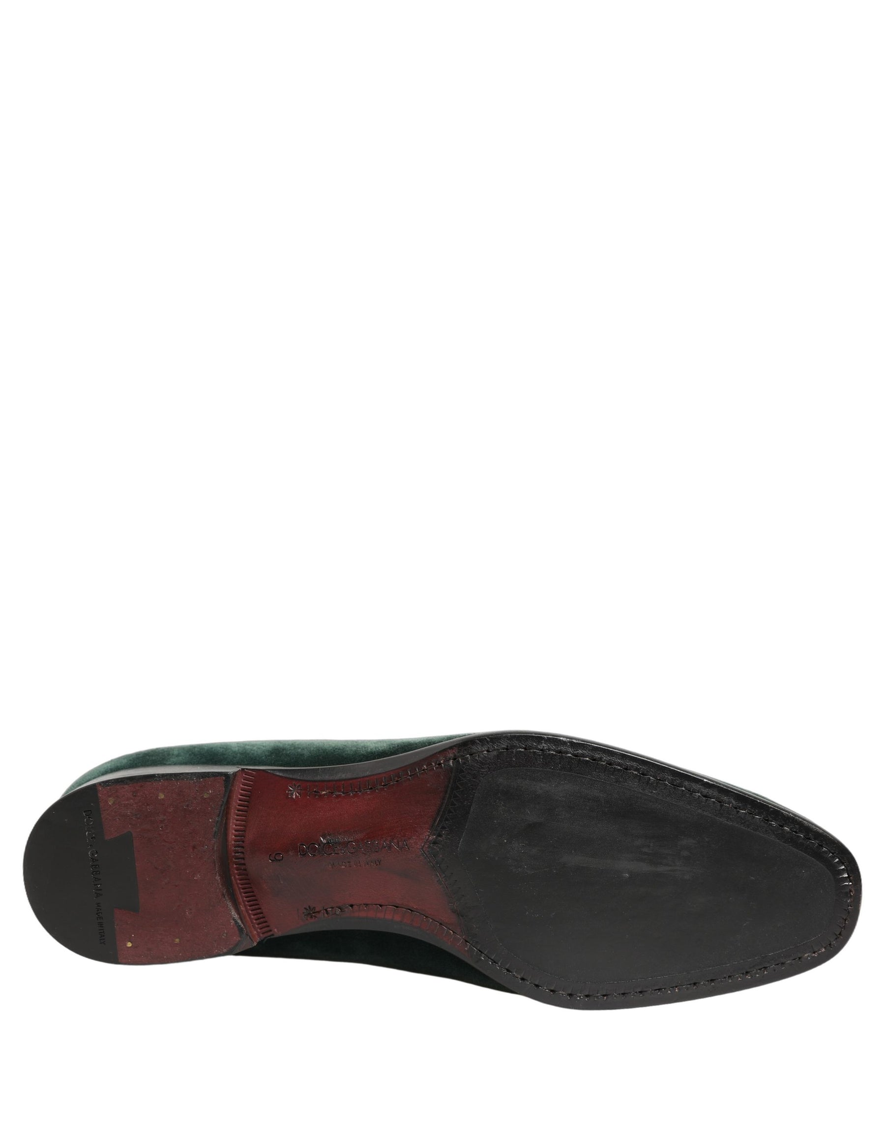 Dolce & Gabbana Green Suede Formal Slip On Men Loafers Shoes | Regal Royce