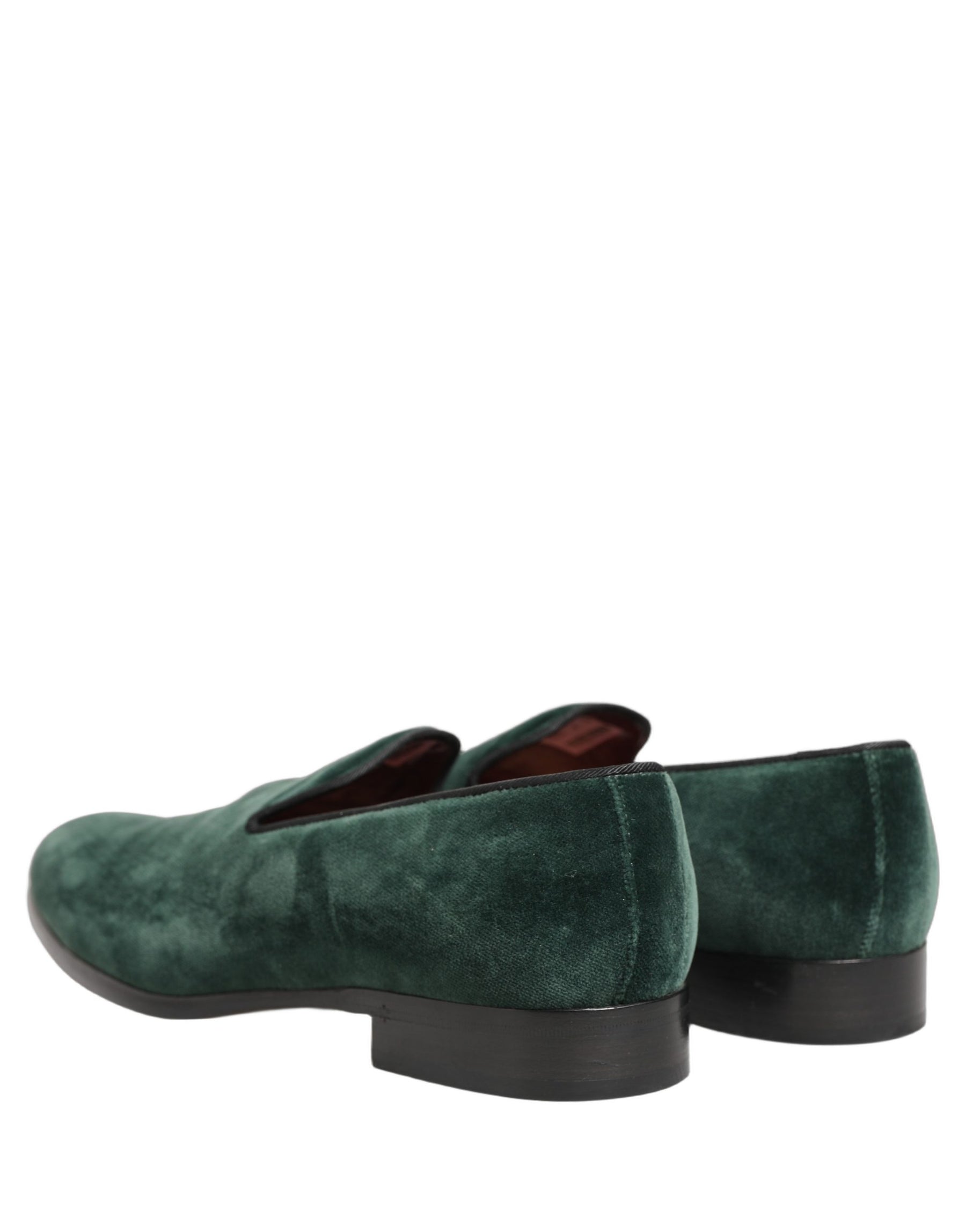 Dolce & Gabbana Green Suede Formal Slip On Men Loafers Shoes | Regal Royce