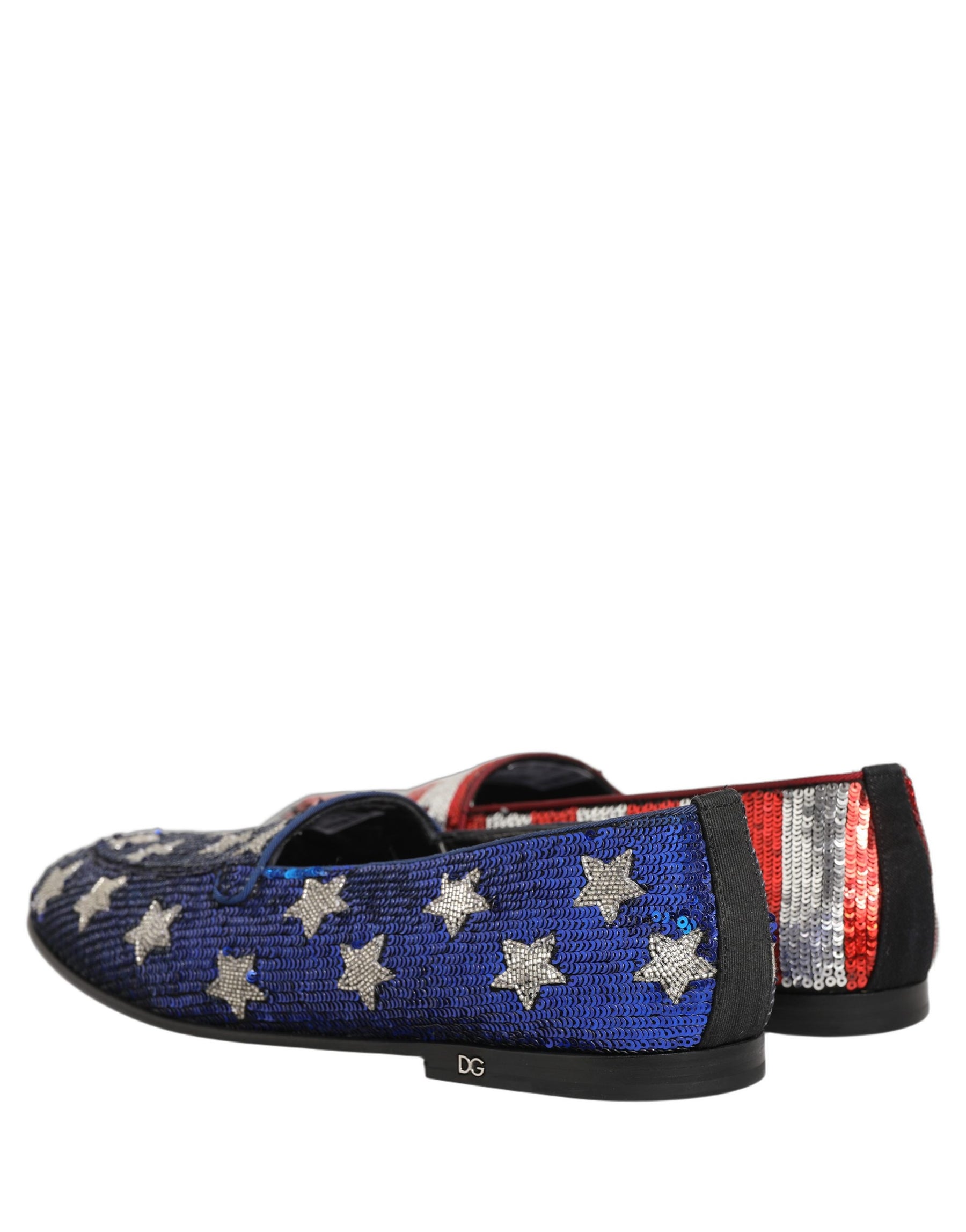 Dolce & Gabbana Multicolor Flag Sequin Dress Loafers Shoes | Regal Royce