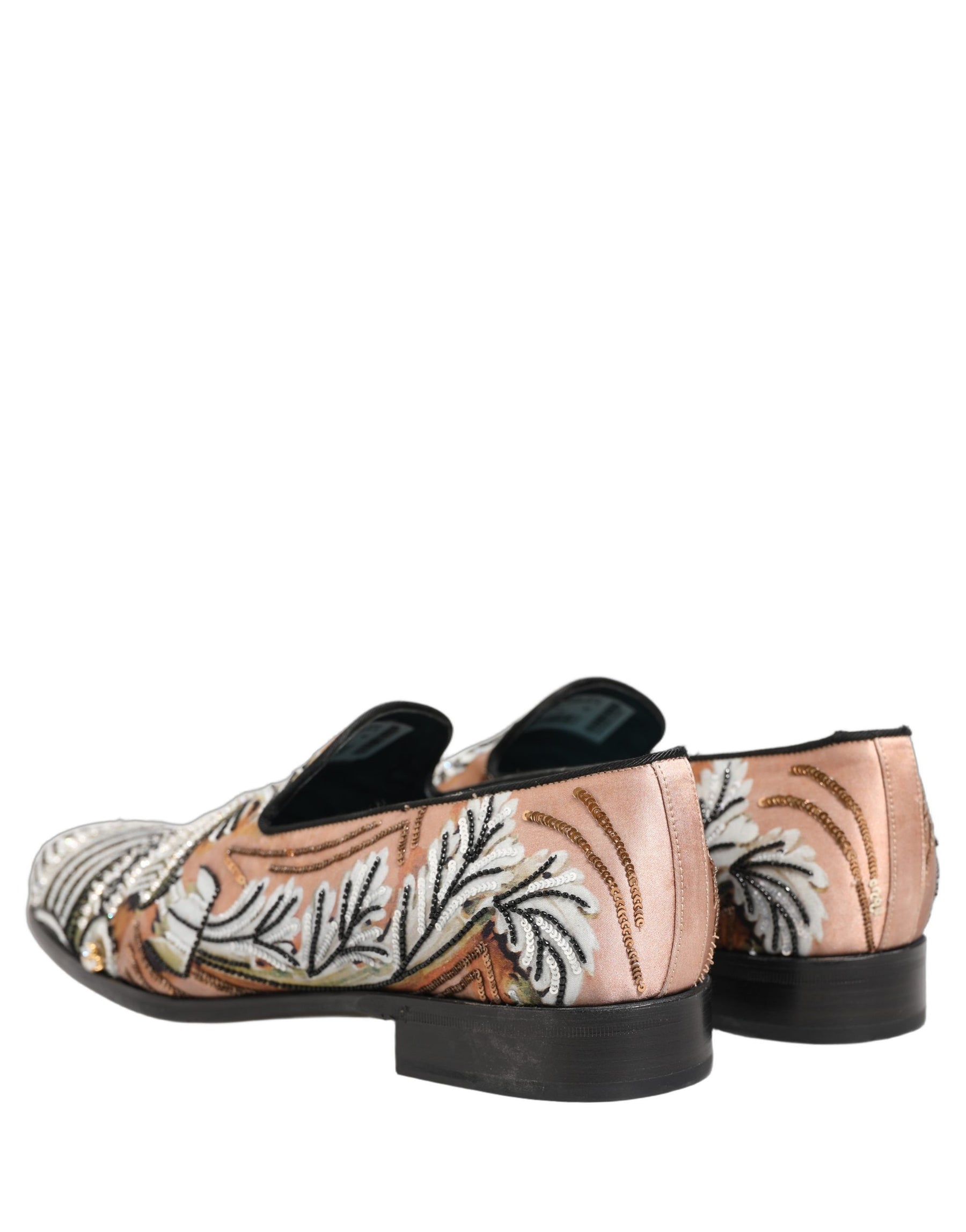 Dolce & Gabbana Multicolor Brocade Sequin Dress Loafers Shoes | Regal Royce