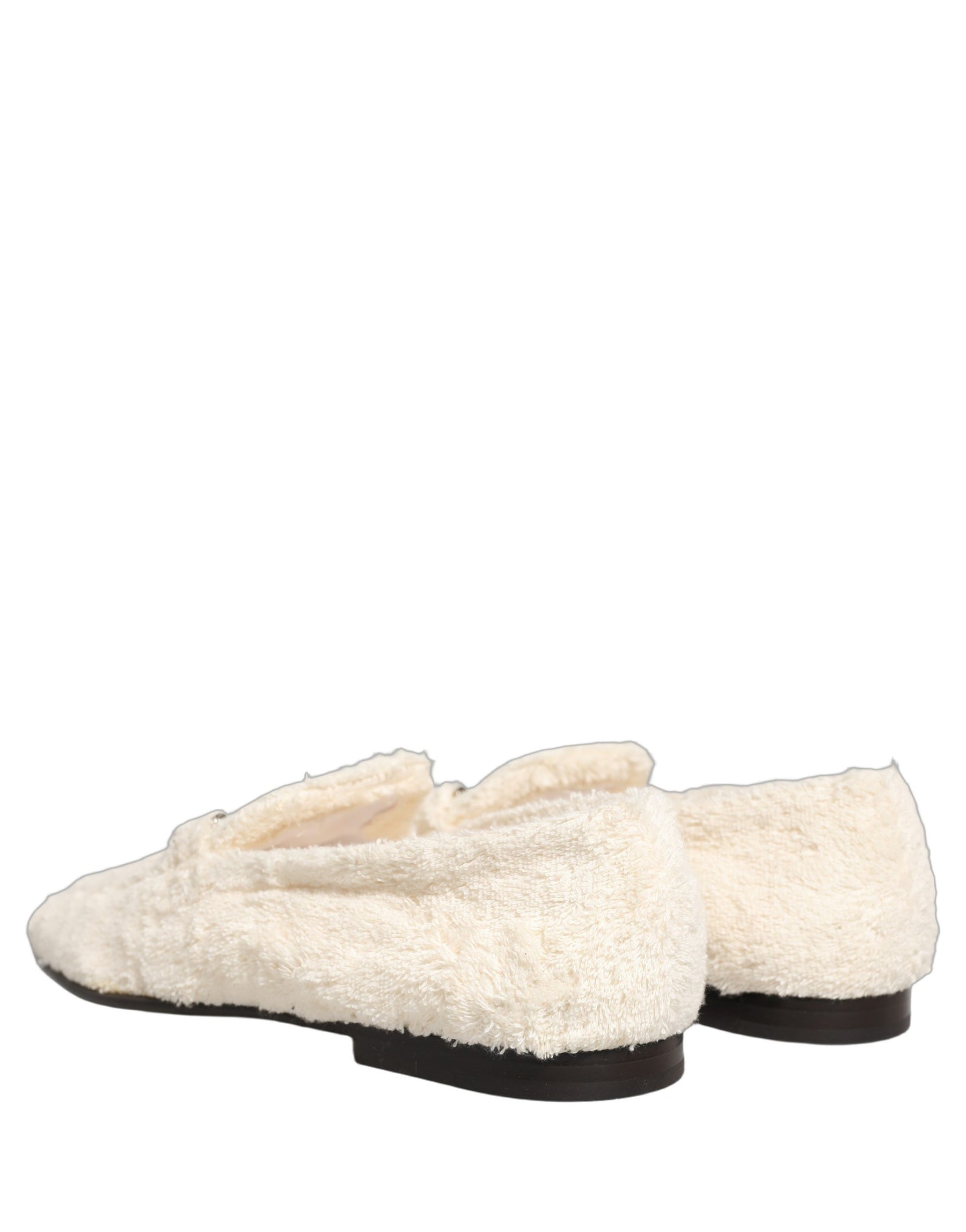 Dolce & Gabbana White Fur Shearling Men Dress Loafers Shoes | Regal Royce