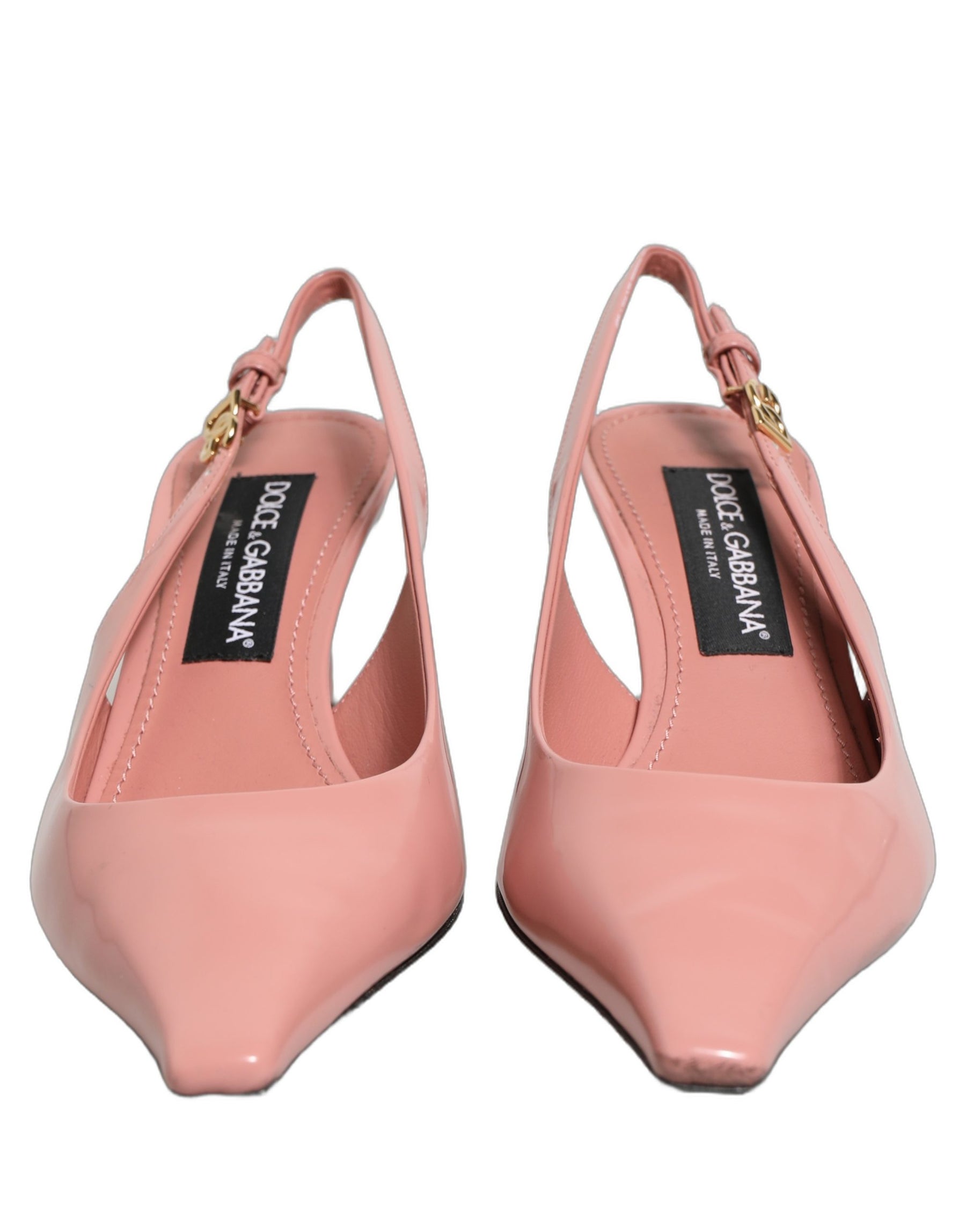Dolce & Gabbana Pink Leather Mid Heels Slingbacks Shoes | Regal Royce
