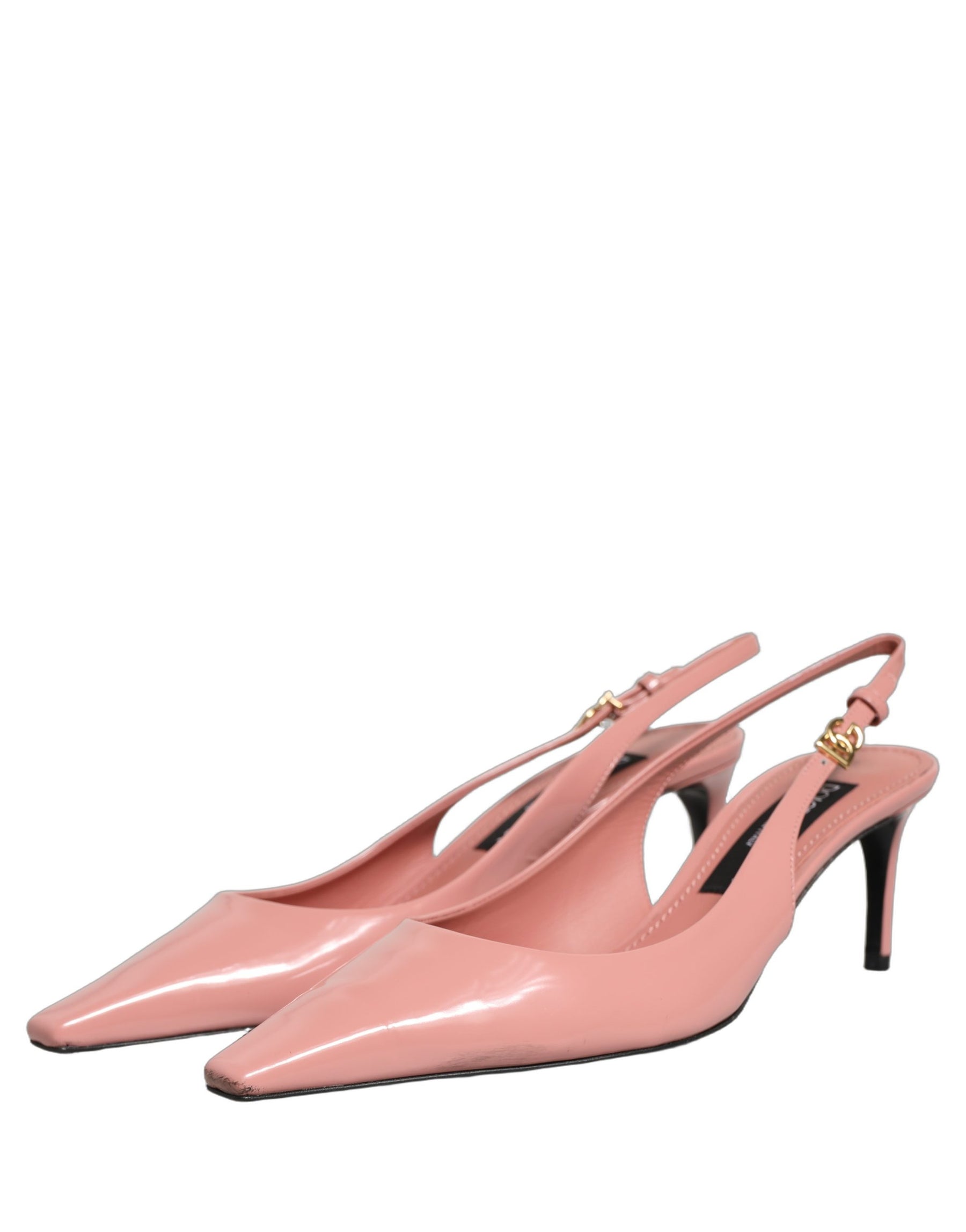 Dolce & Gabbana Pink Leather Mid Heels Slingbacks Shoes | Regal Royce