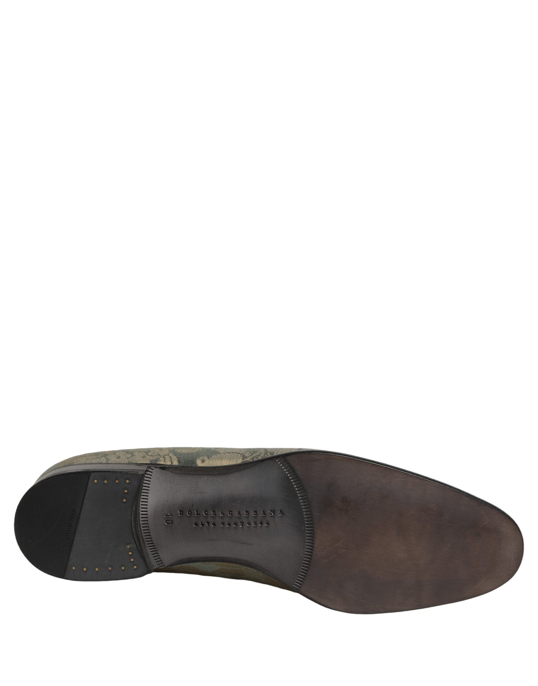 Dolce & Gabbana Gold Floral Jacquard Slip On Loafers Shoes | Regal Royce