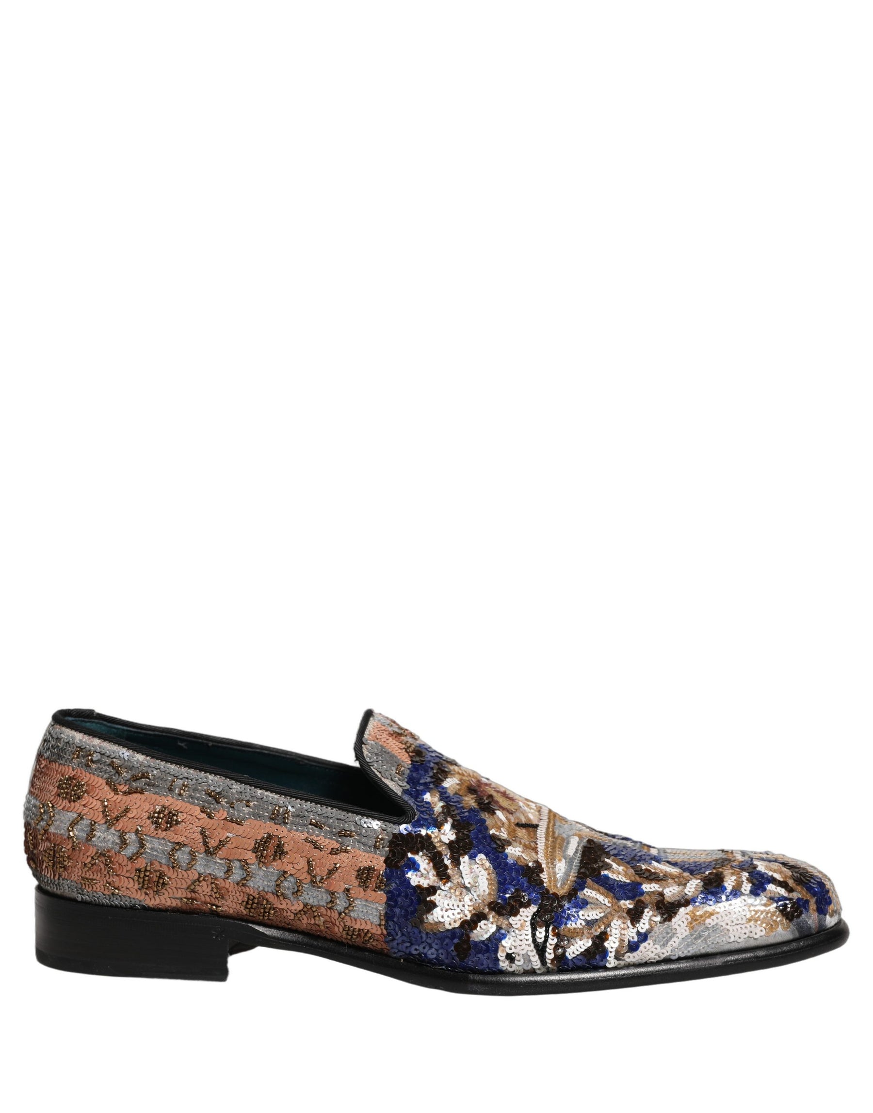Dolce & Gabbana Multicolor Embroidered Sequin Loafers Shoes | Regal Royce
