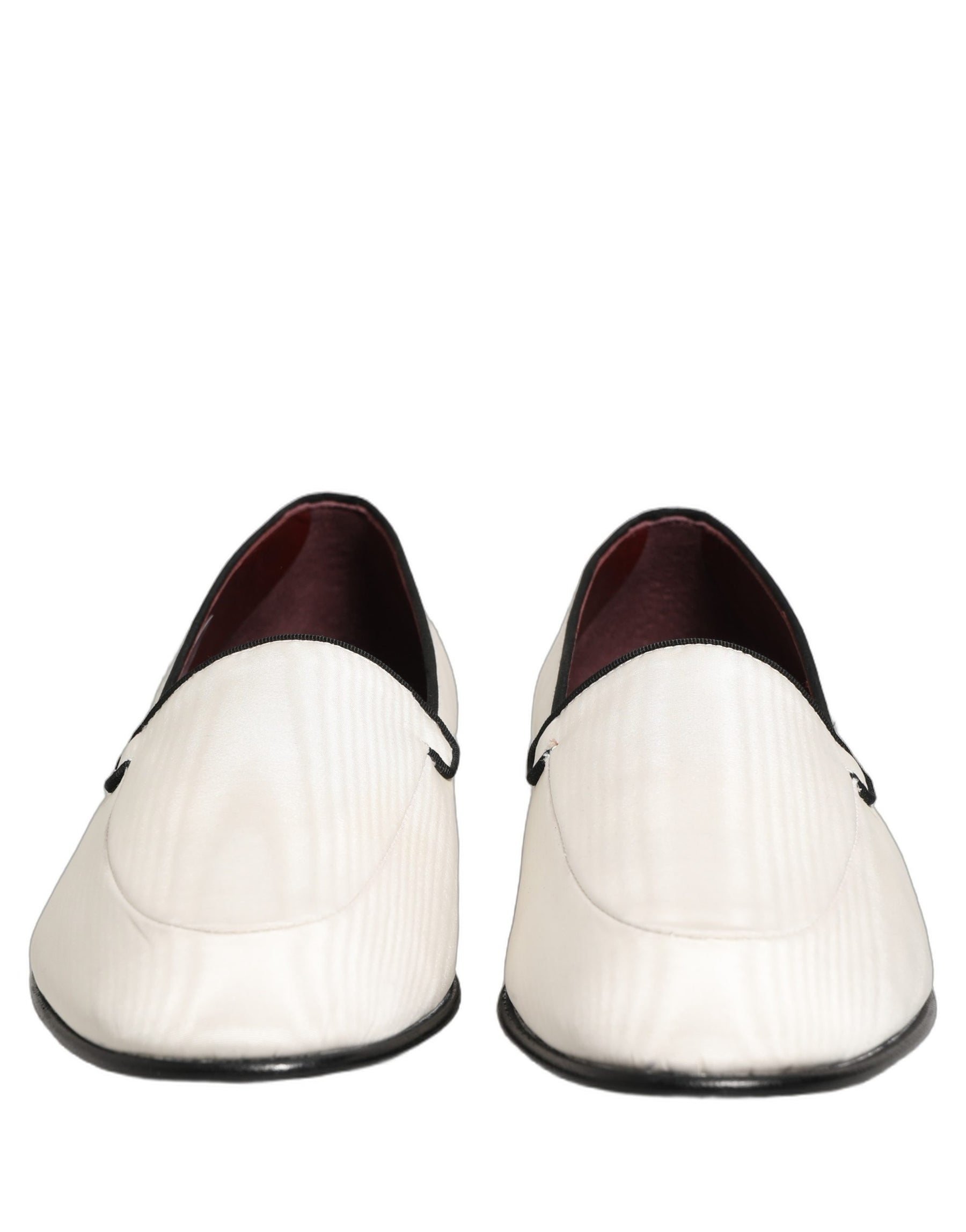 Dolce & Gabbana White Velvet Slip On Men Flats Loafers Shoes | Regal Royce