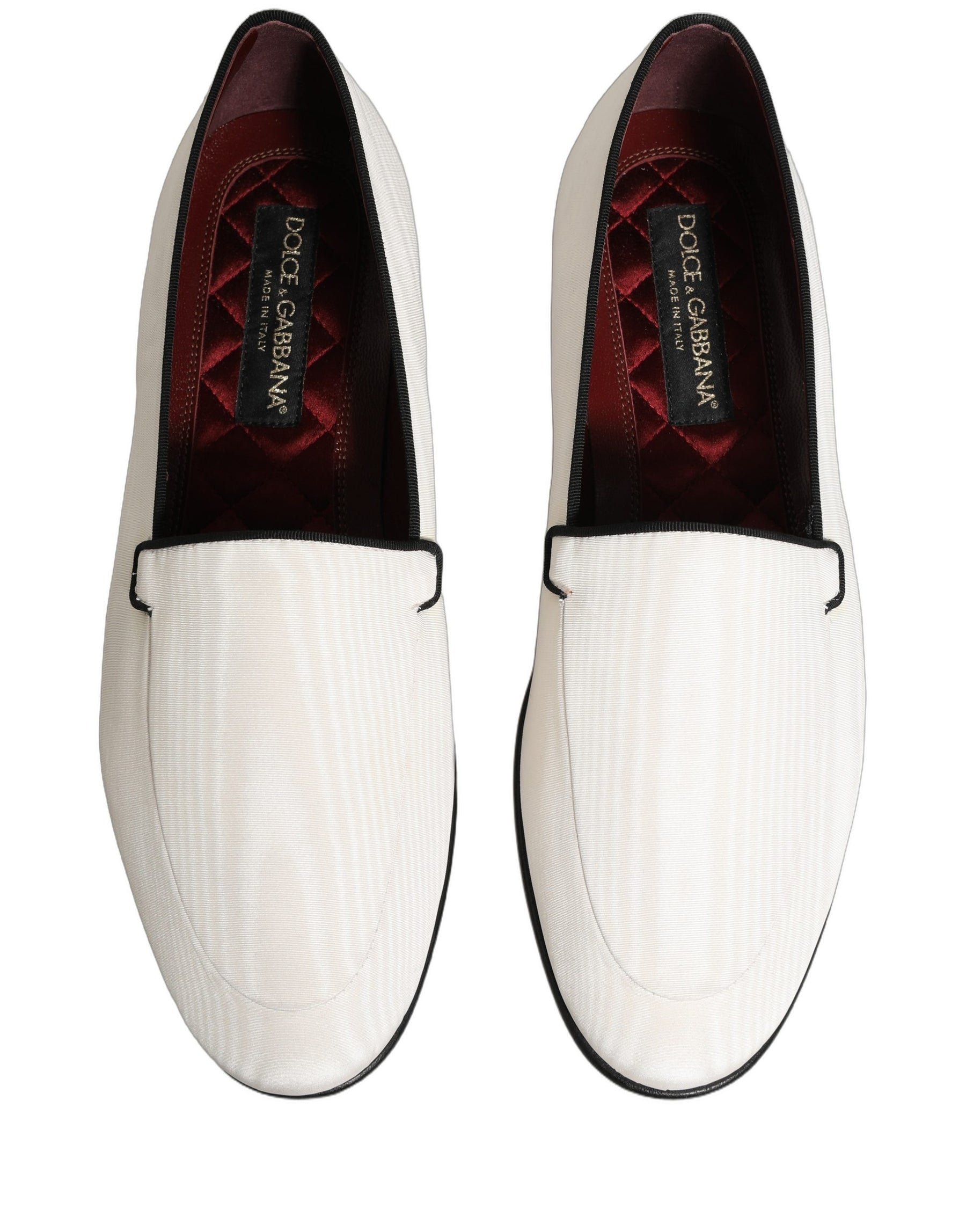 Dolce & Gabbana White Velvet Slip On Men Flats Loafers Shoes | Regal Royce