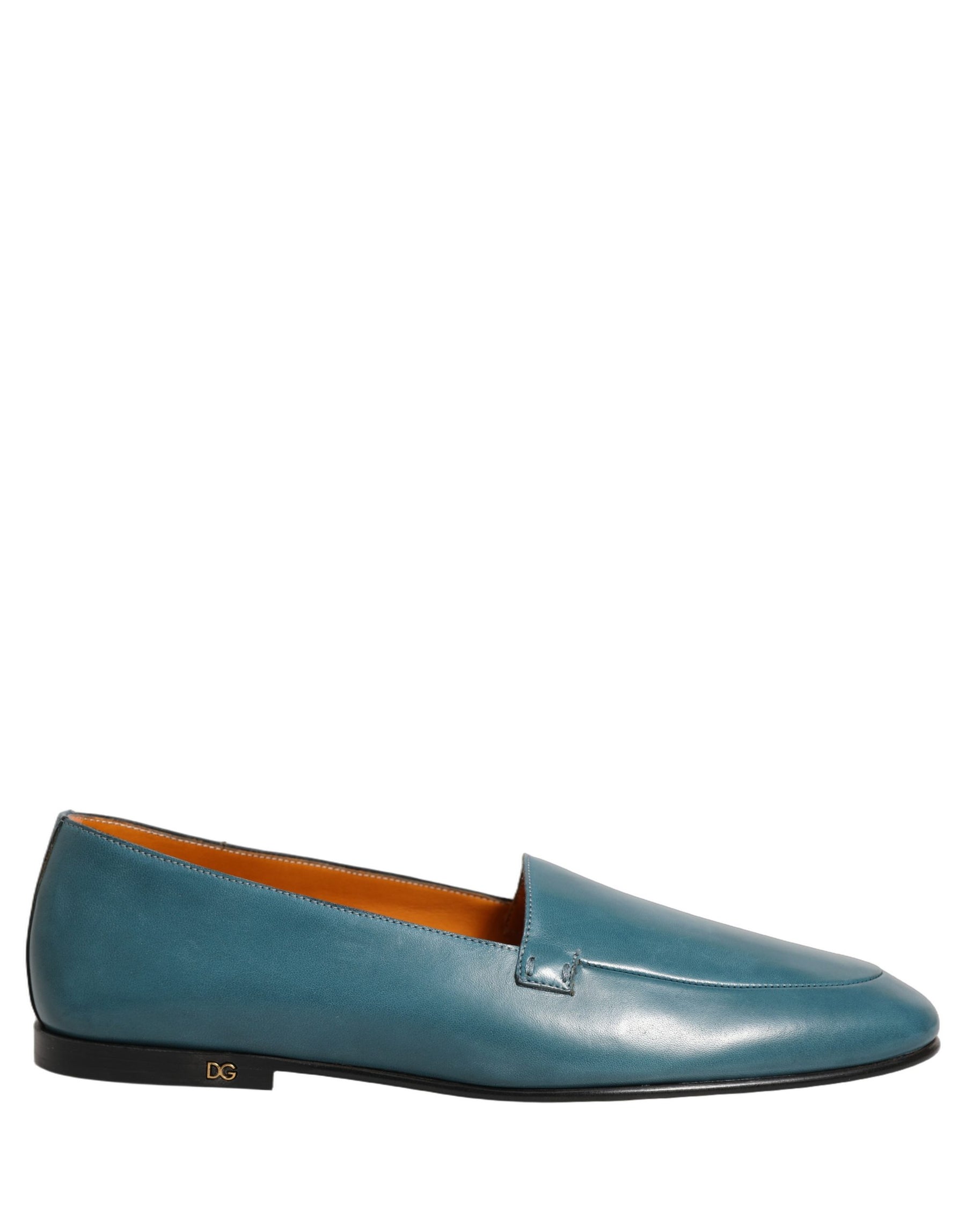 Dolce & Gabbana Blue Leather Logo Slip On Men Loafers Shoes | Regal Royce