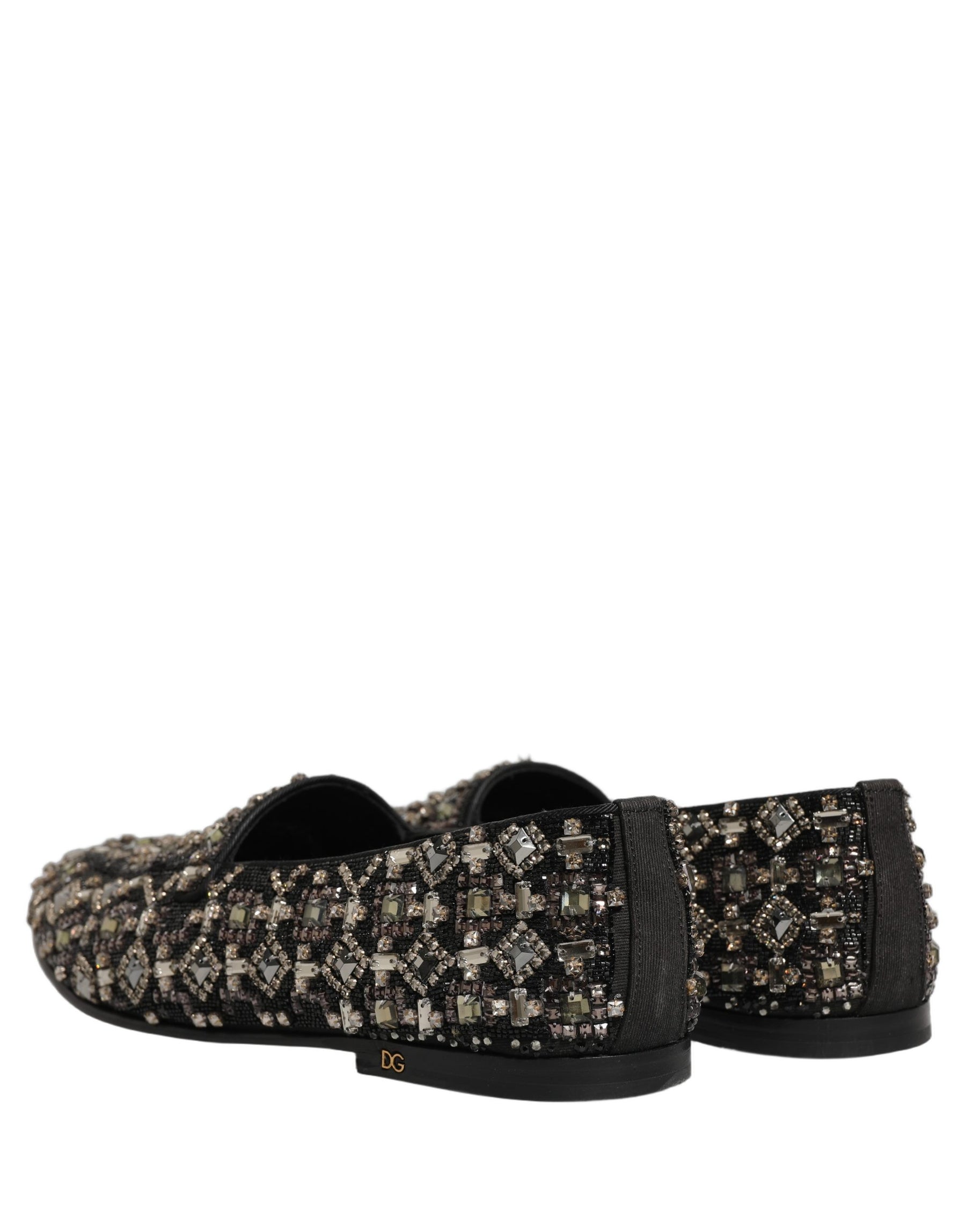 Dolce & Gabbana Silver Leather Logo Slip On Loafers Shoes | Regal Royce