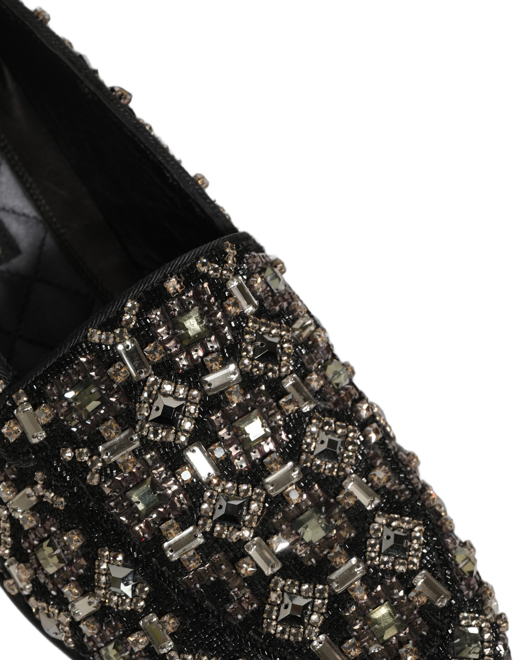 Dolce & Gabbana Black Crystal Embellished Dress Loafers Shoes | Regal Royce