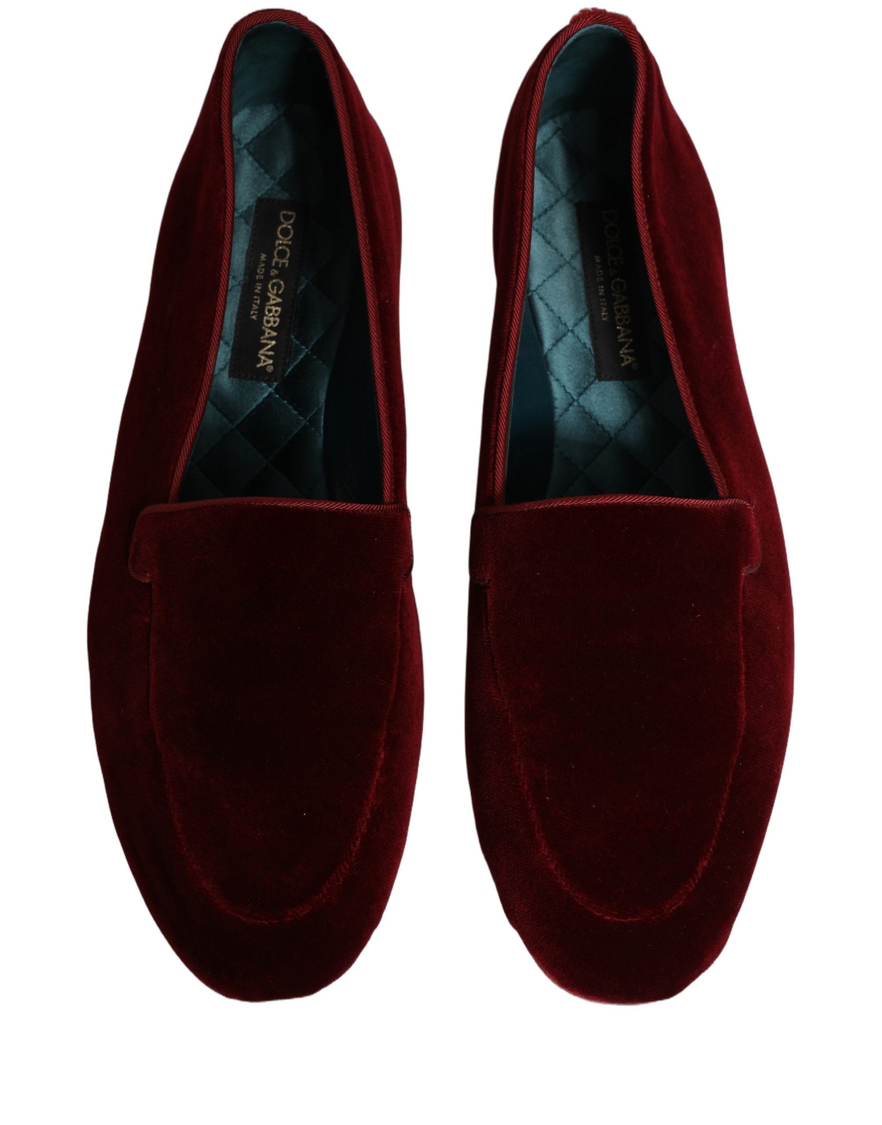 Dolce & Gabbana Maroon Velvet Slip On Men Flats Loafers Shoes | Regal Royce