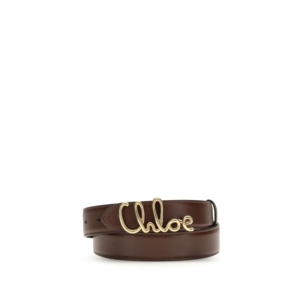 Chloé Brown Calf Leather Bos Taurus Regular Belt | Regal Royce
