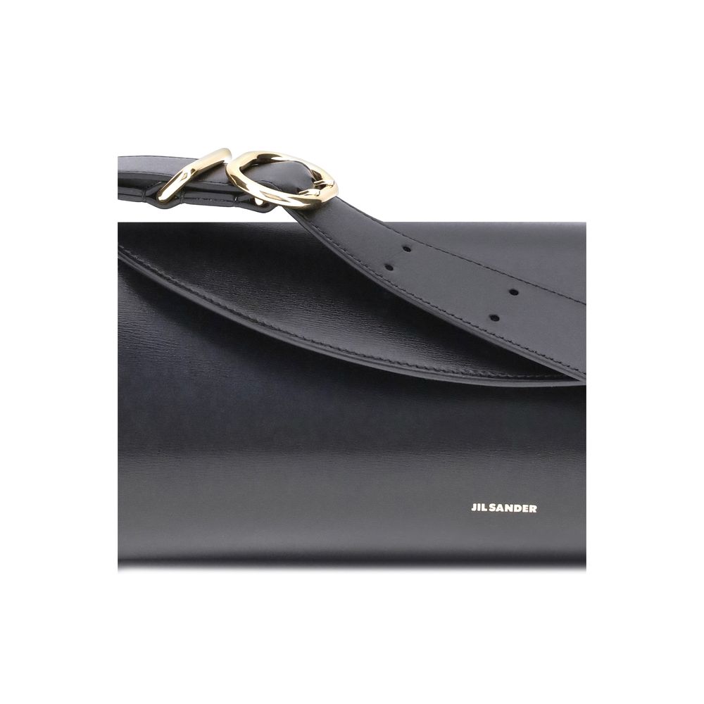 Jil Sander Black Calf Leather Bos Taurus Shoulder Bag | Regal Royce