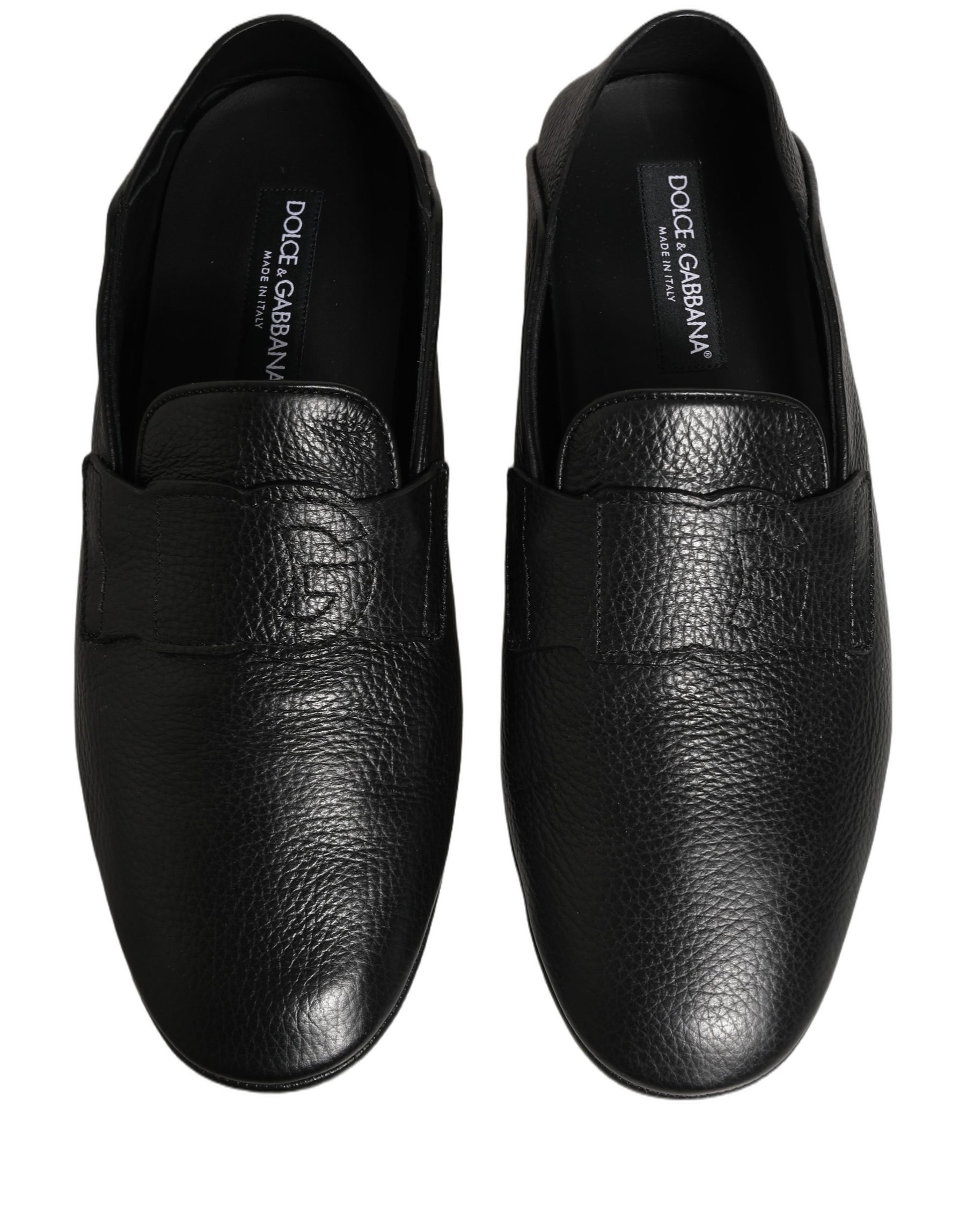 Dolce & Gabbana Black Deerskin Leather Driver Loafers Shoes | Regal Royce