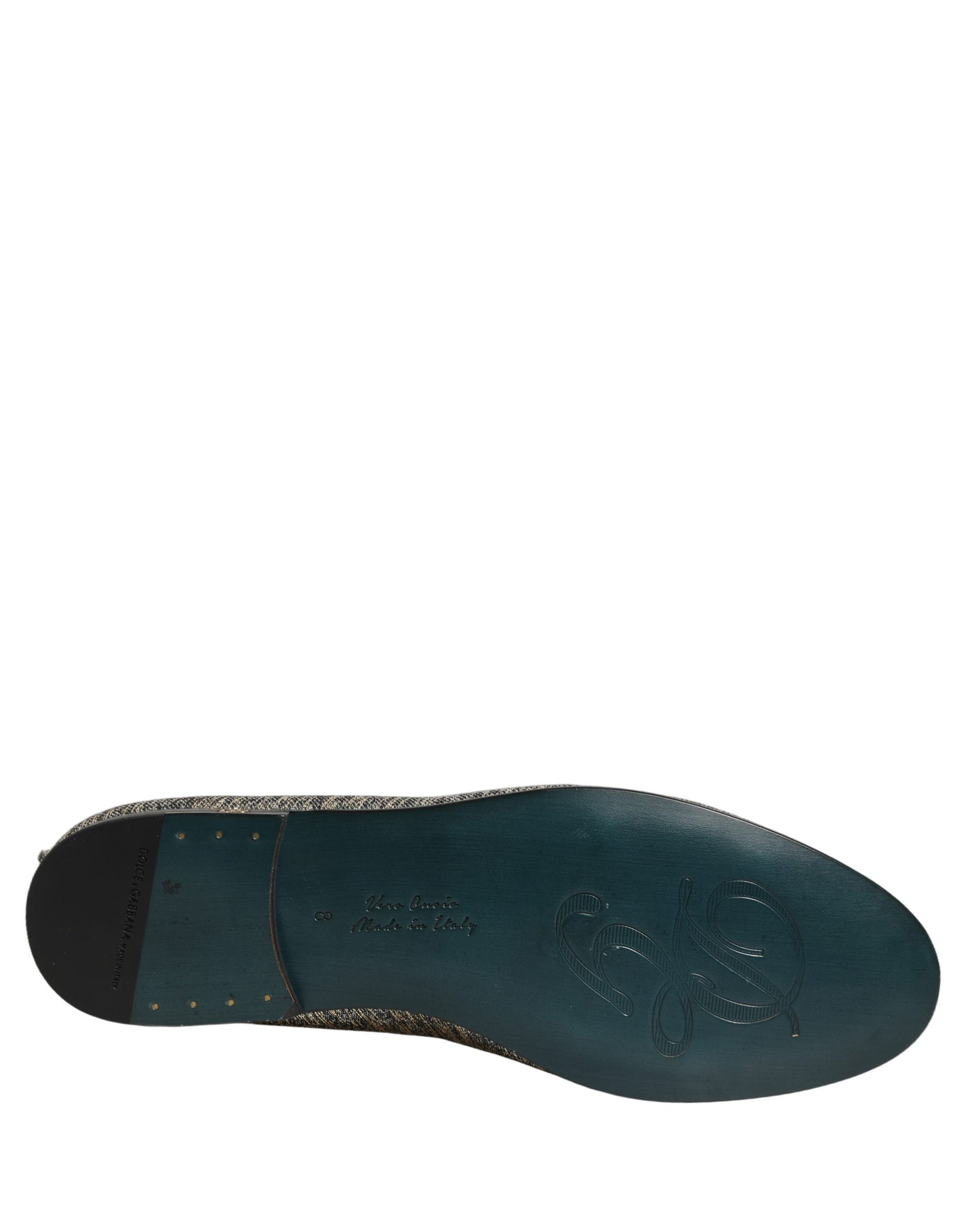 Dolce & Gabbana Gray Glitter Lurex DG Logo Dress Loafers Shoes | Regal Royce
