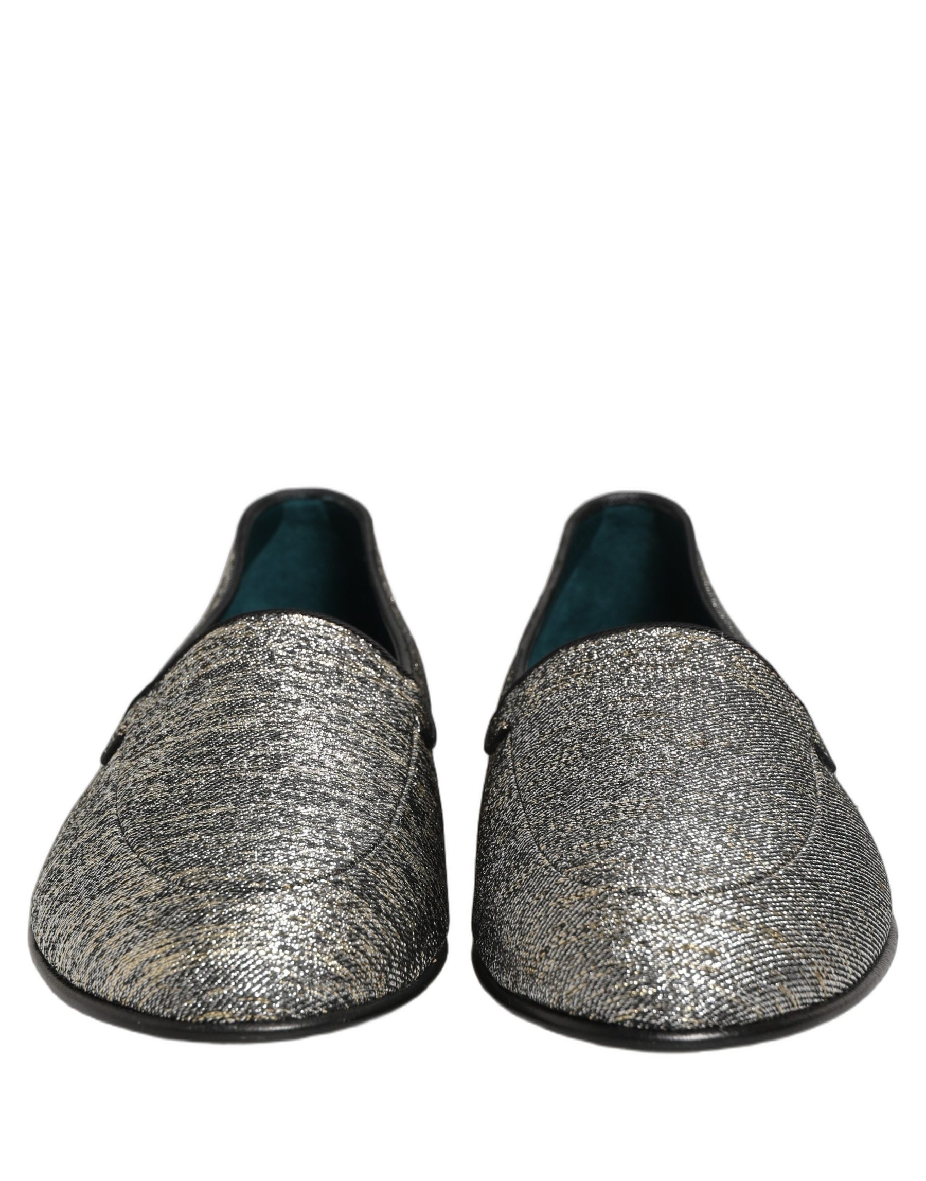 Dolce & Gabbana Gray Glitter Lurex DG Logo Dress Loafers Shoes | Regal Royce