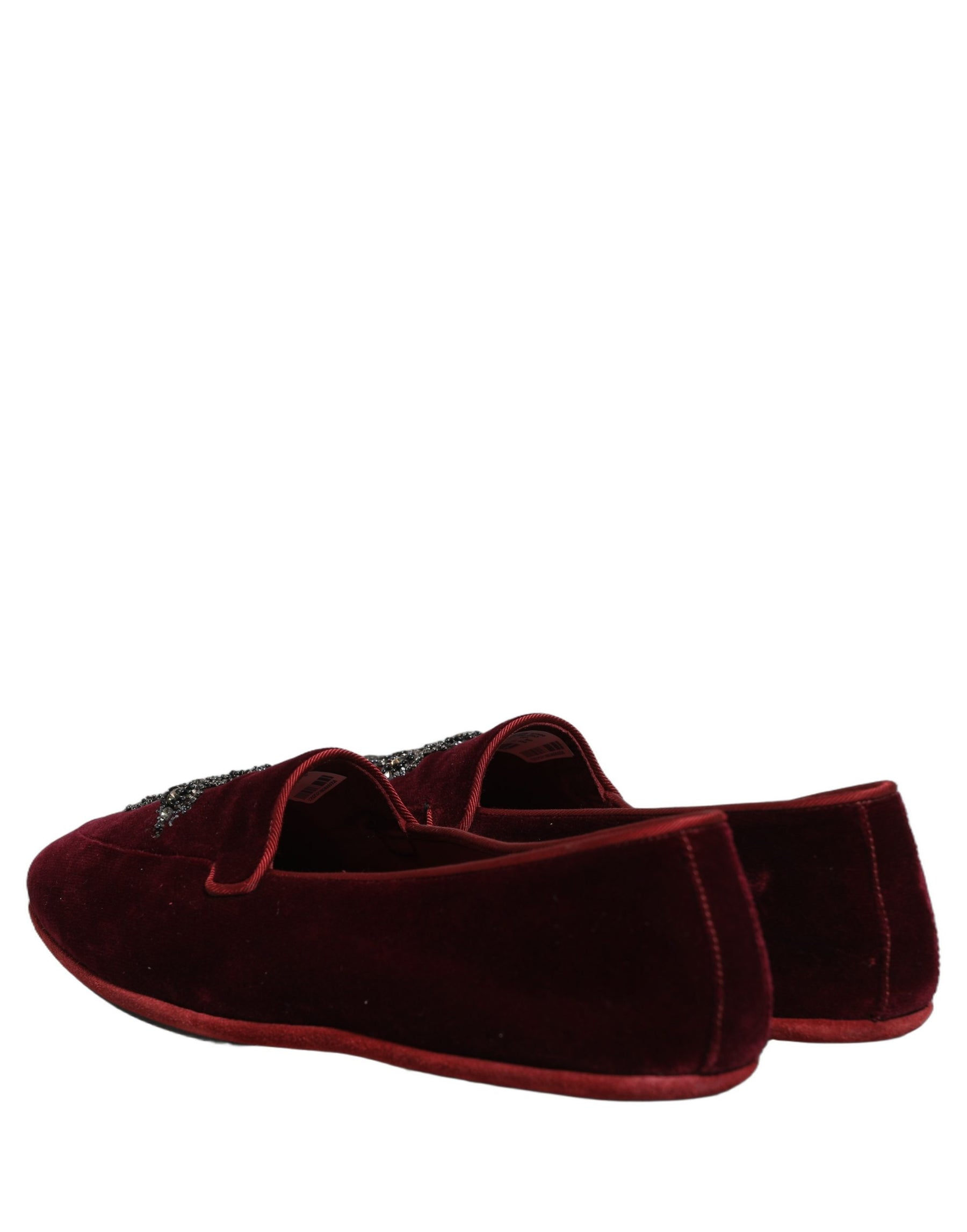 Dolce & Gabbana Red Suede Embellished Men Dress Loafers Shoes | Regal Royce