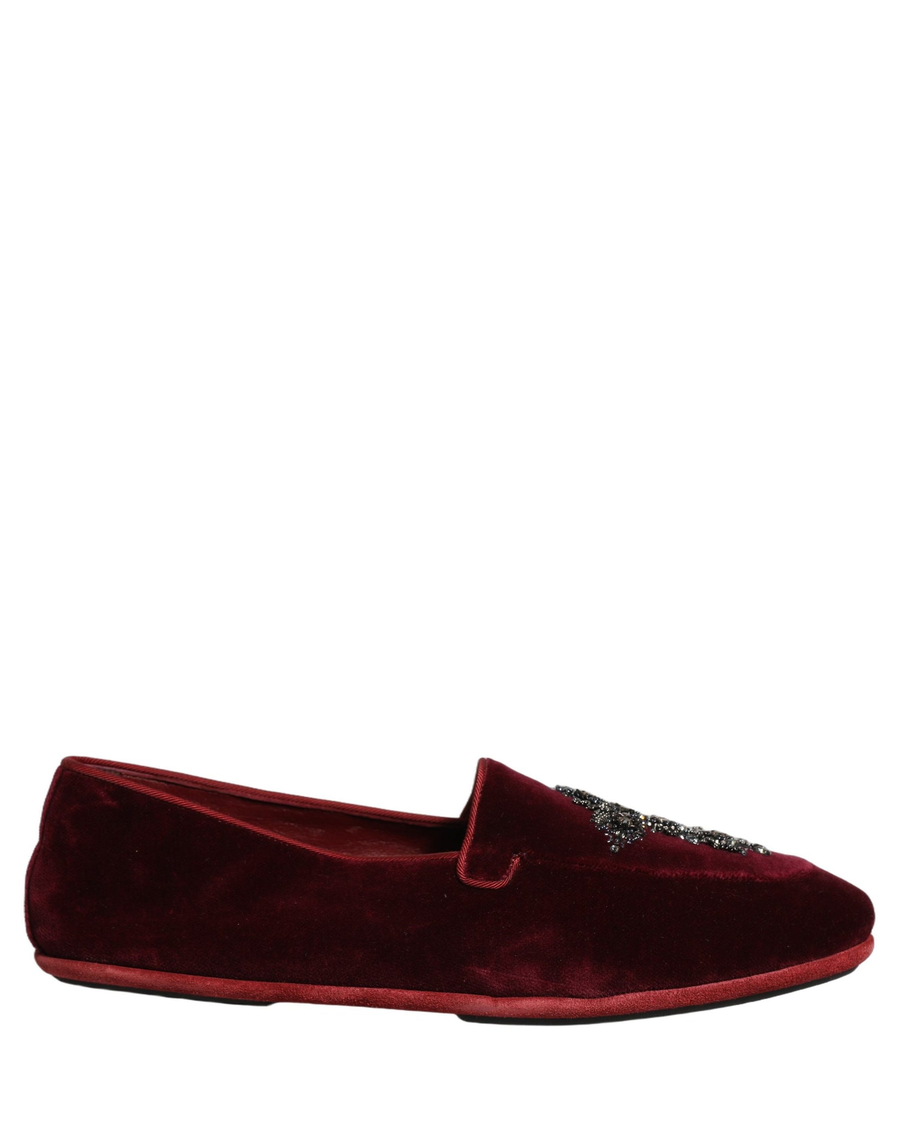 Dolce & Gabbana Red Suede Embellished Men Dress Loafers Shoes | Regal Royce