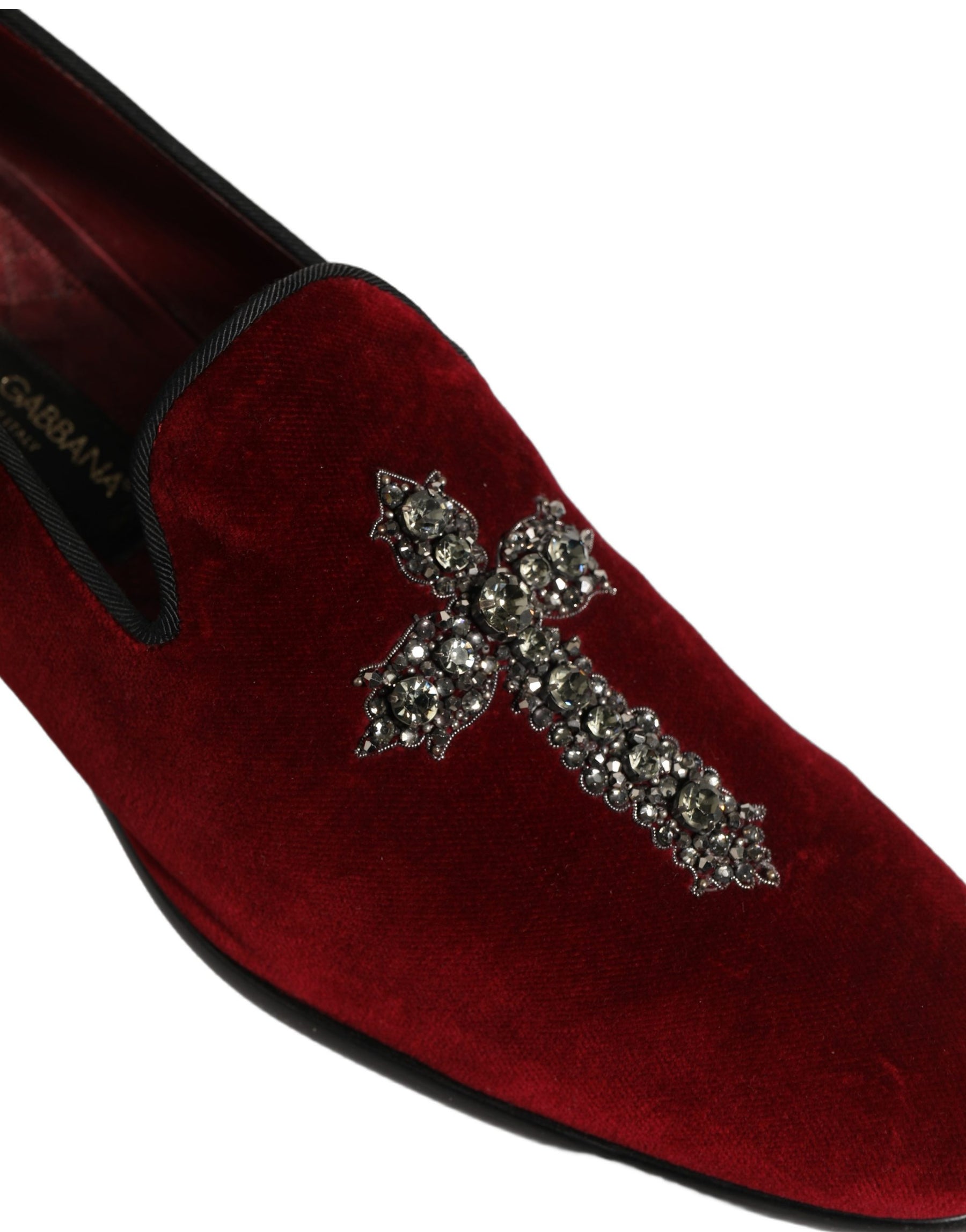 Dolce & Gabbana Maroon Suede Cross Slip On Dress Loafers Shoes | Regal Royce
