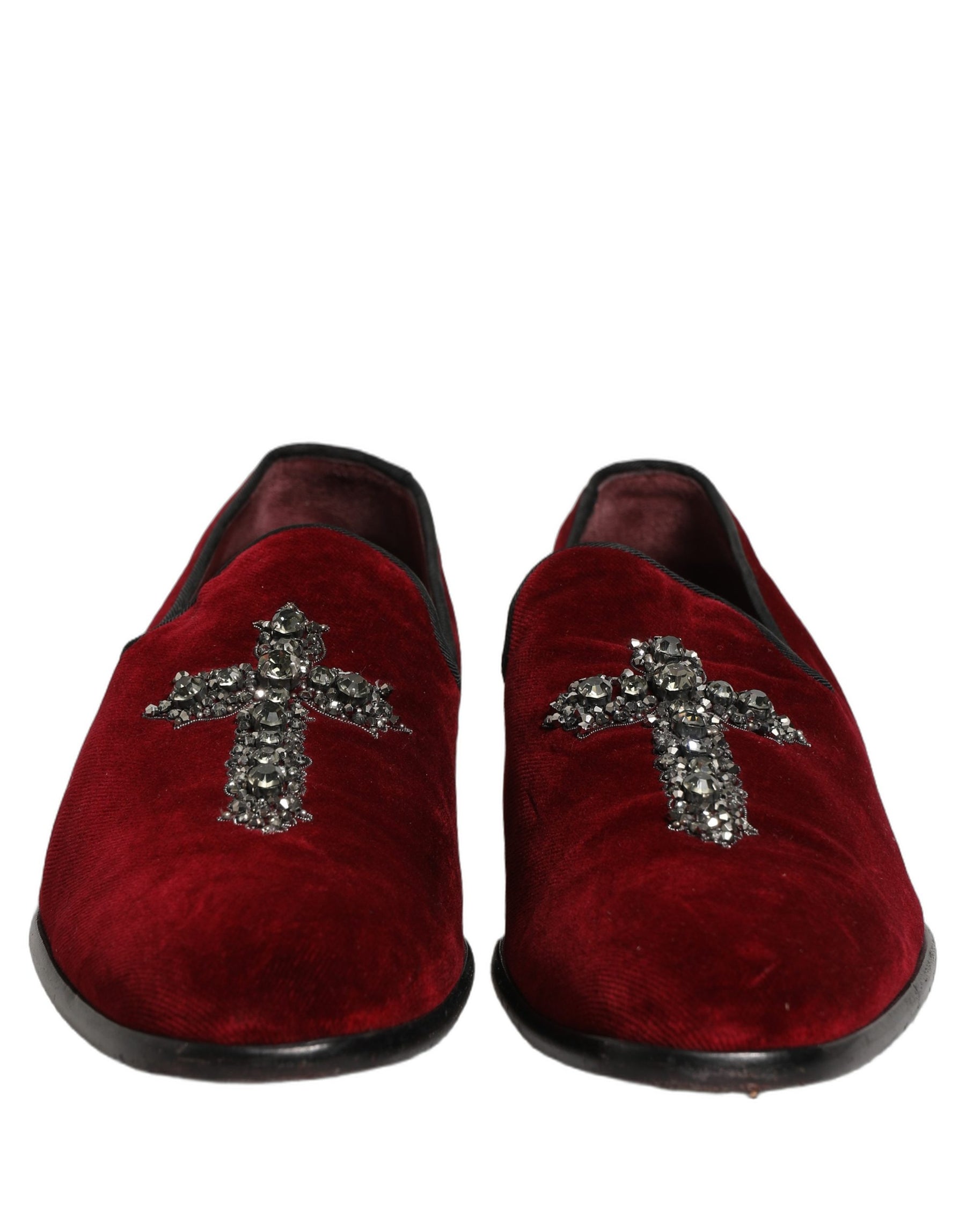 Dolce & Gabbana Maroon Suede Cross Slip On Dress Loafers Shoes | Regal Royce
