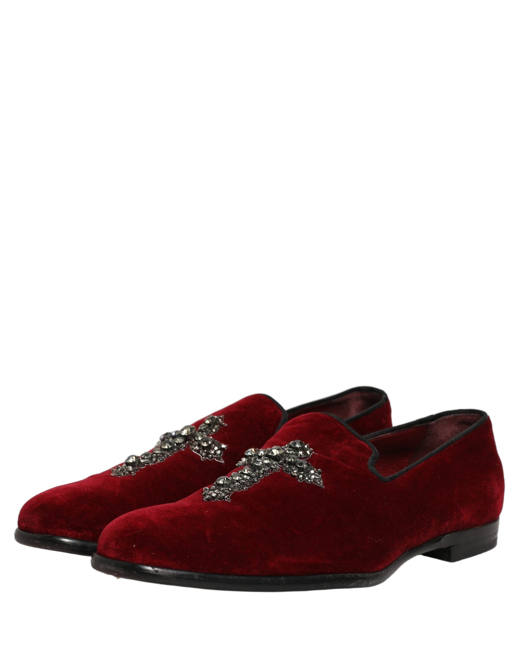 Dolce & Gabbana Maroon Suede Cross Slip On Dress Loafers Shoes | Regal Royce