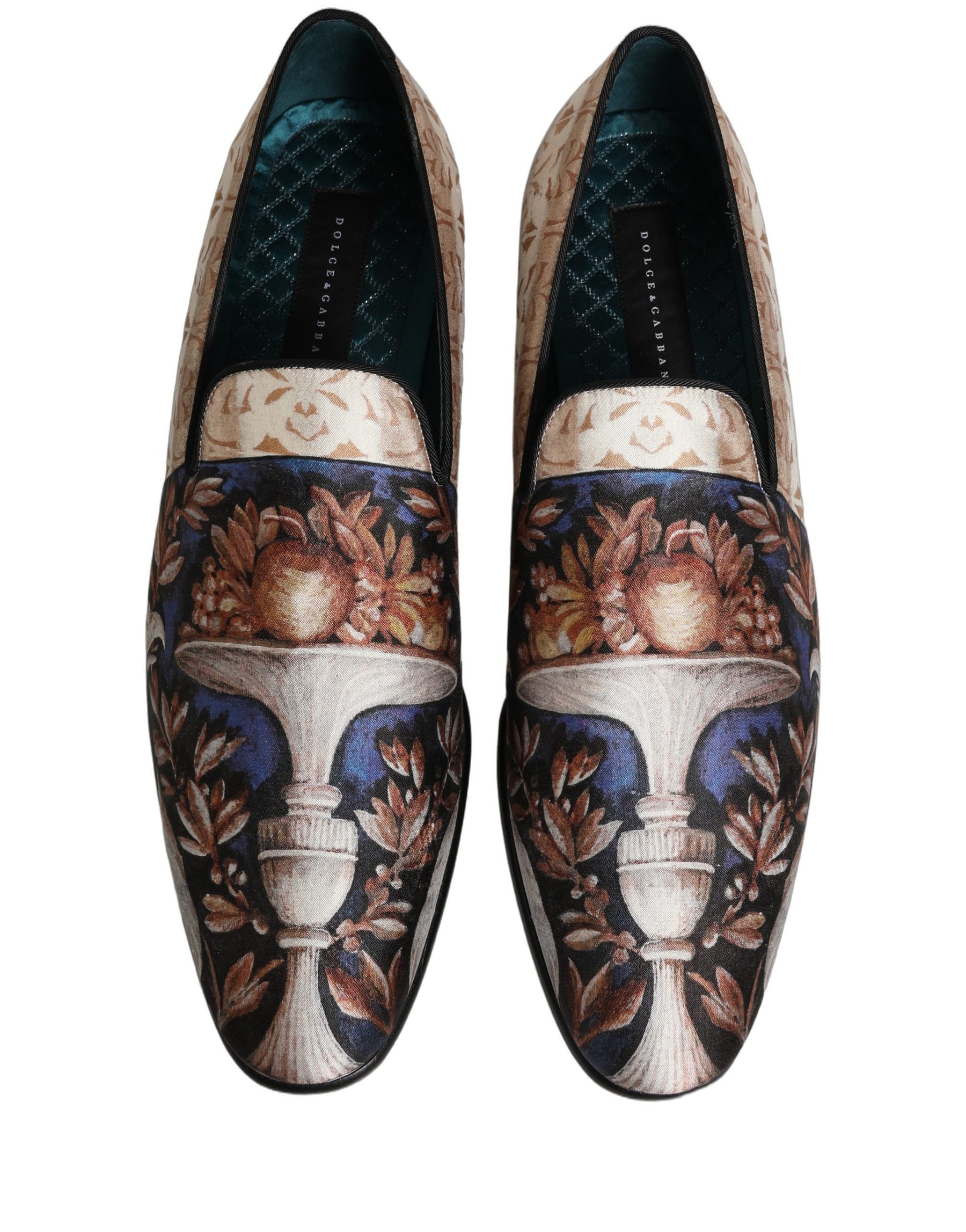 Dolce & Gabbana Multicolor Fruit Print Velvet Loafers Shoes | Regal Royce