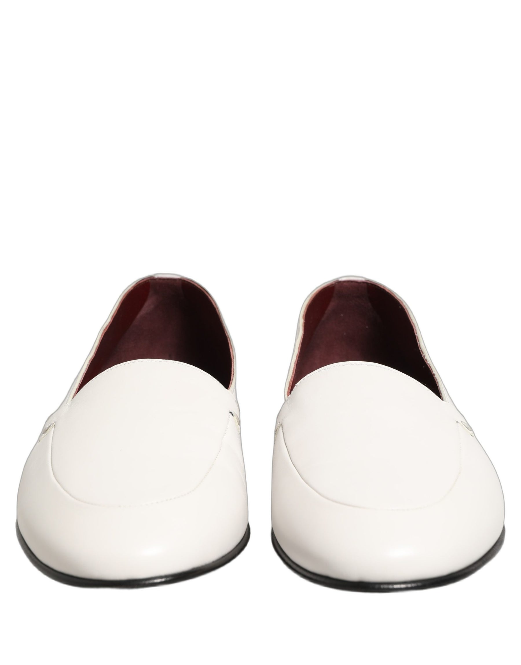 Dolce & Gabbana White Leather Logo Slip On Men Loafers Shoes | Regal Royce