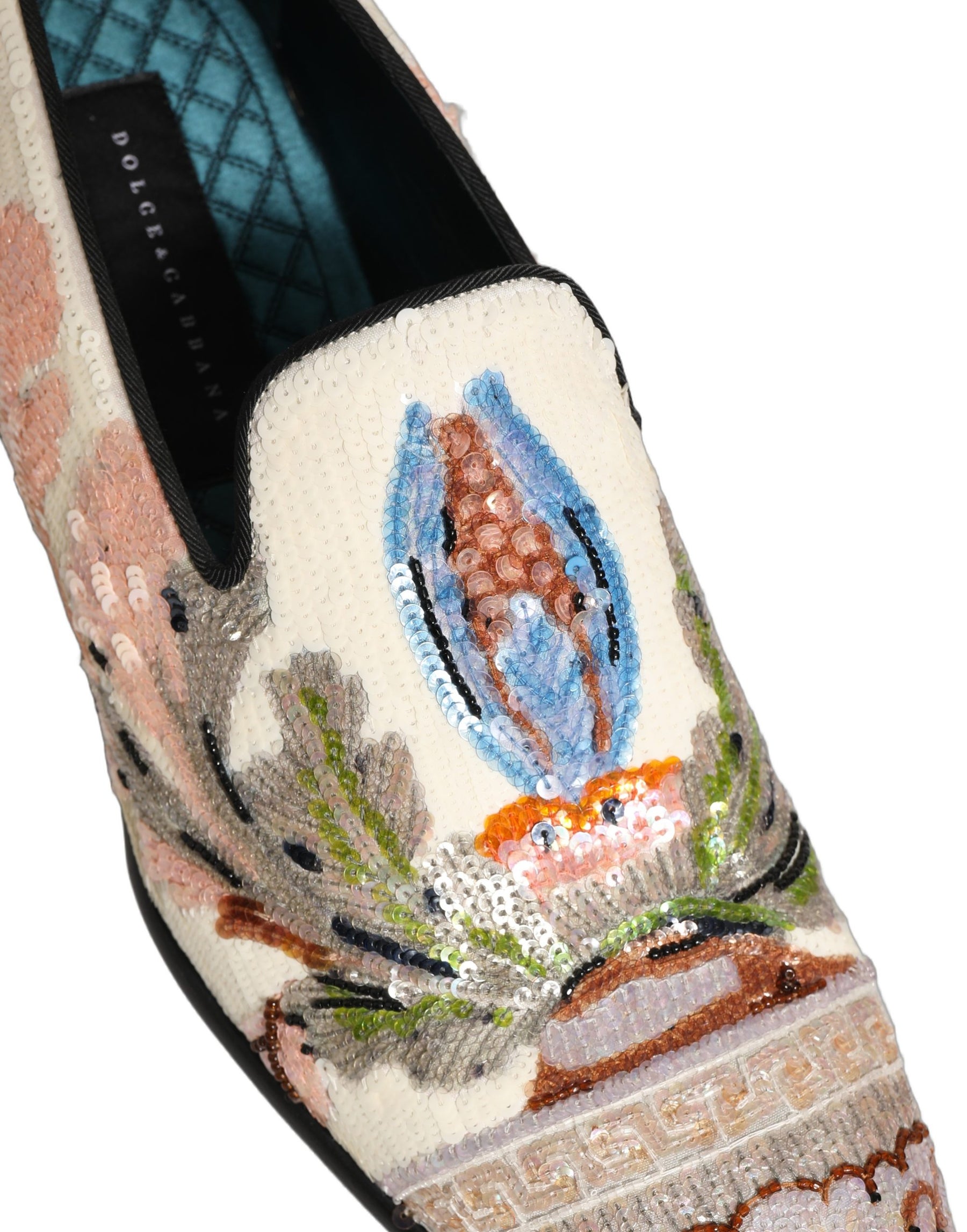 Dolce & Gabbana Multicolor Sequin Embroidered Loafers Shoes | Regal Royce
