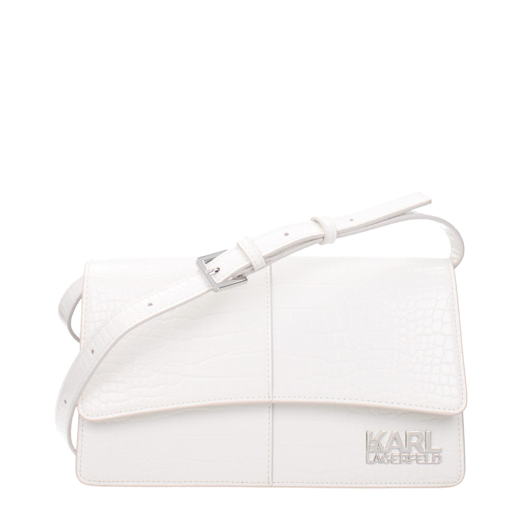 Karl Lagerfeld White Polyethylene Crossbody Bag | Regal Royce