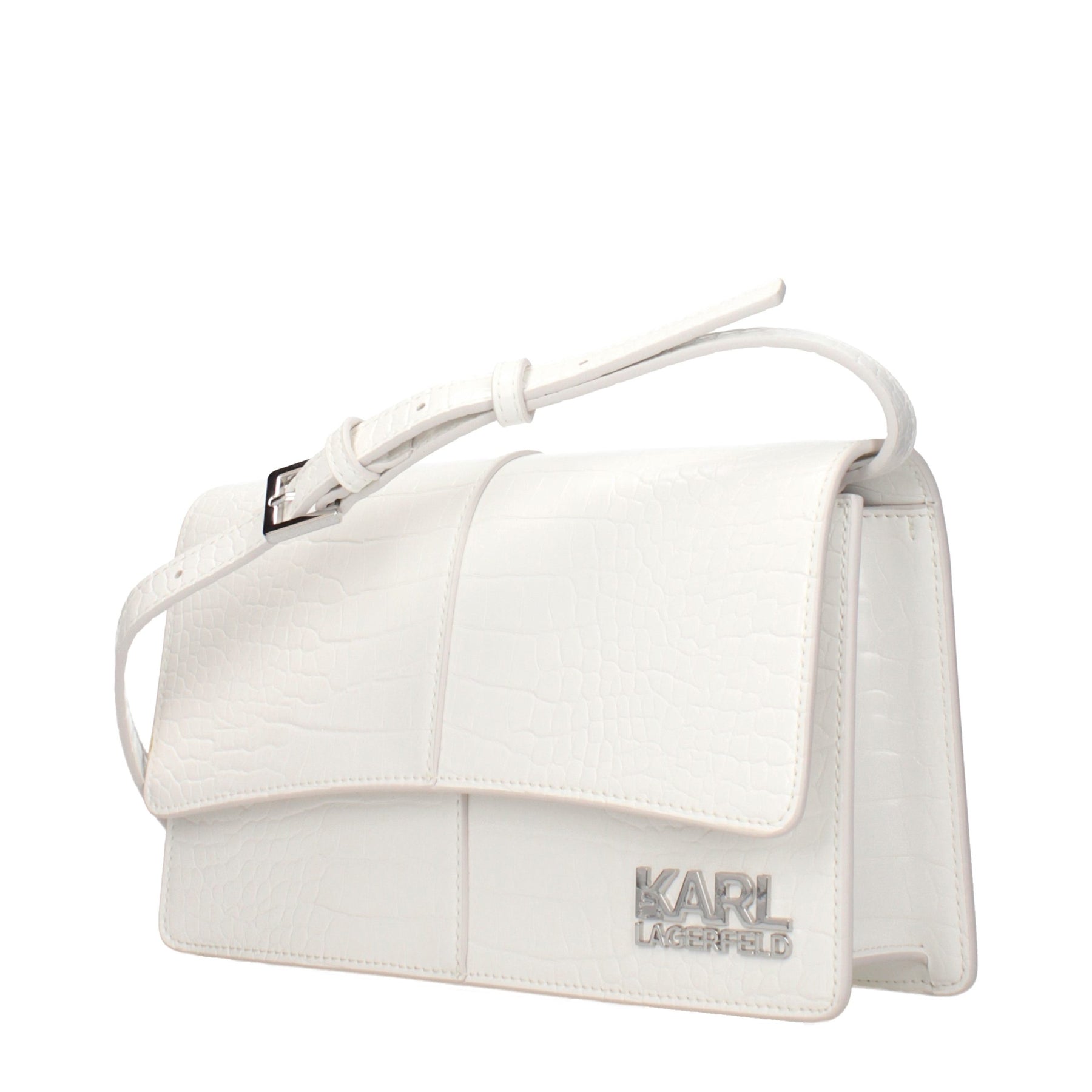 Karl Lagerfeld White Polyethylene Crossbody Bag | Regal Royce