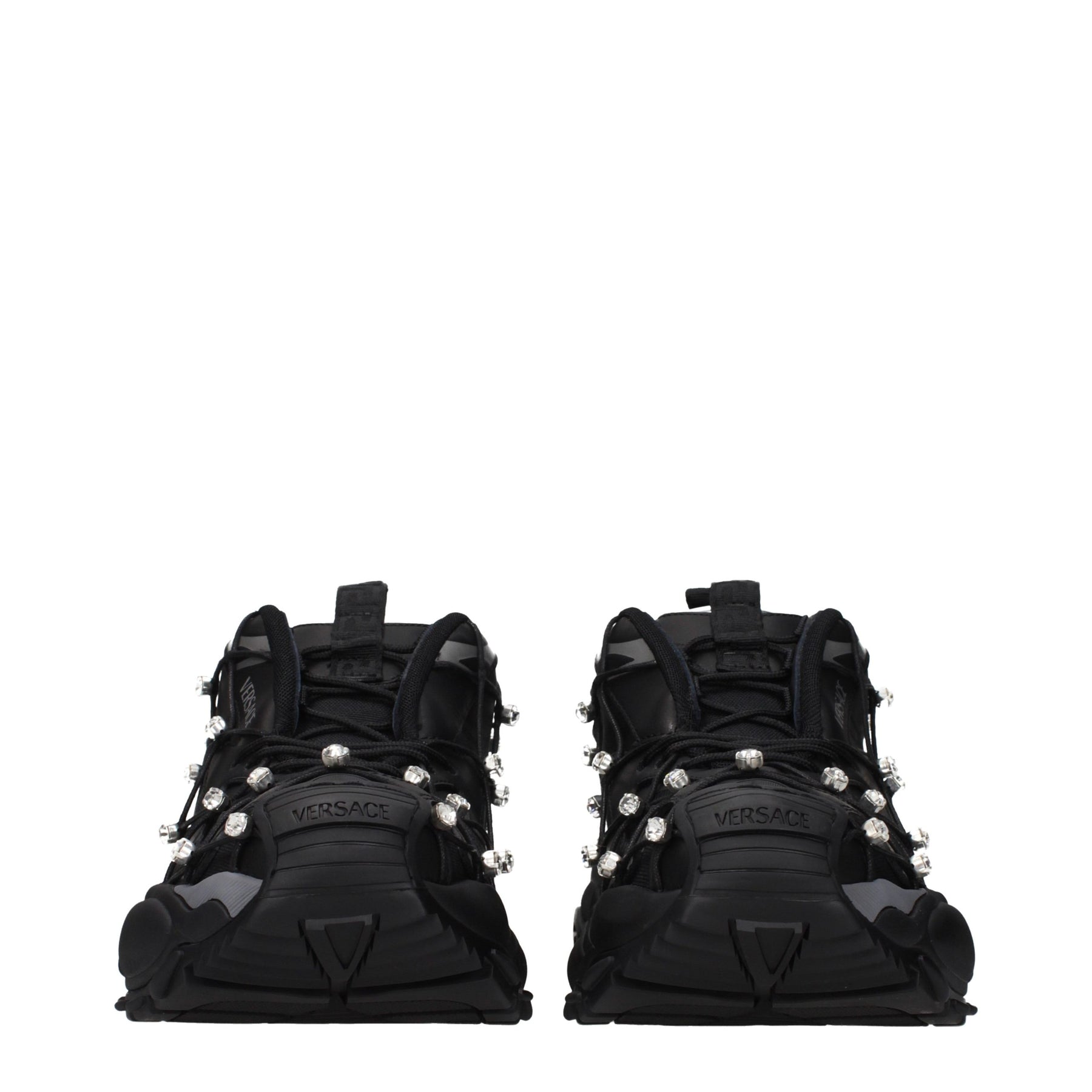 Versace Black Fabric Chunky Sneakers | Regal Royce