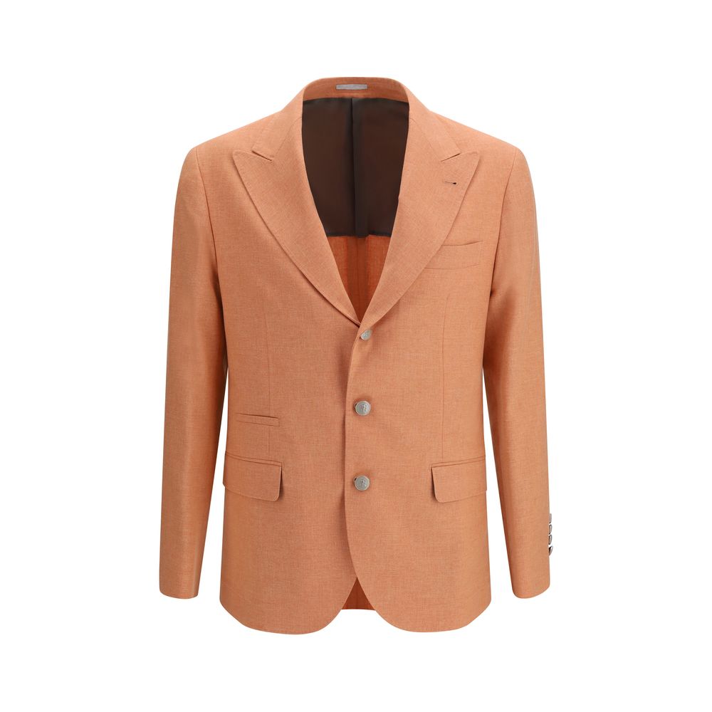 Brunello Cucinelli Orange Wool Oves Aries Blazer | Regal Royce