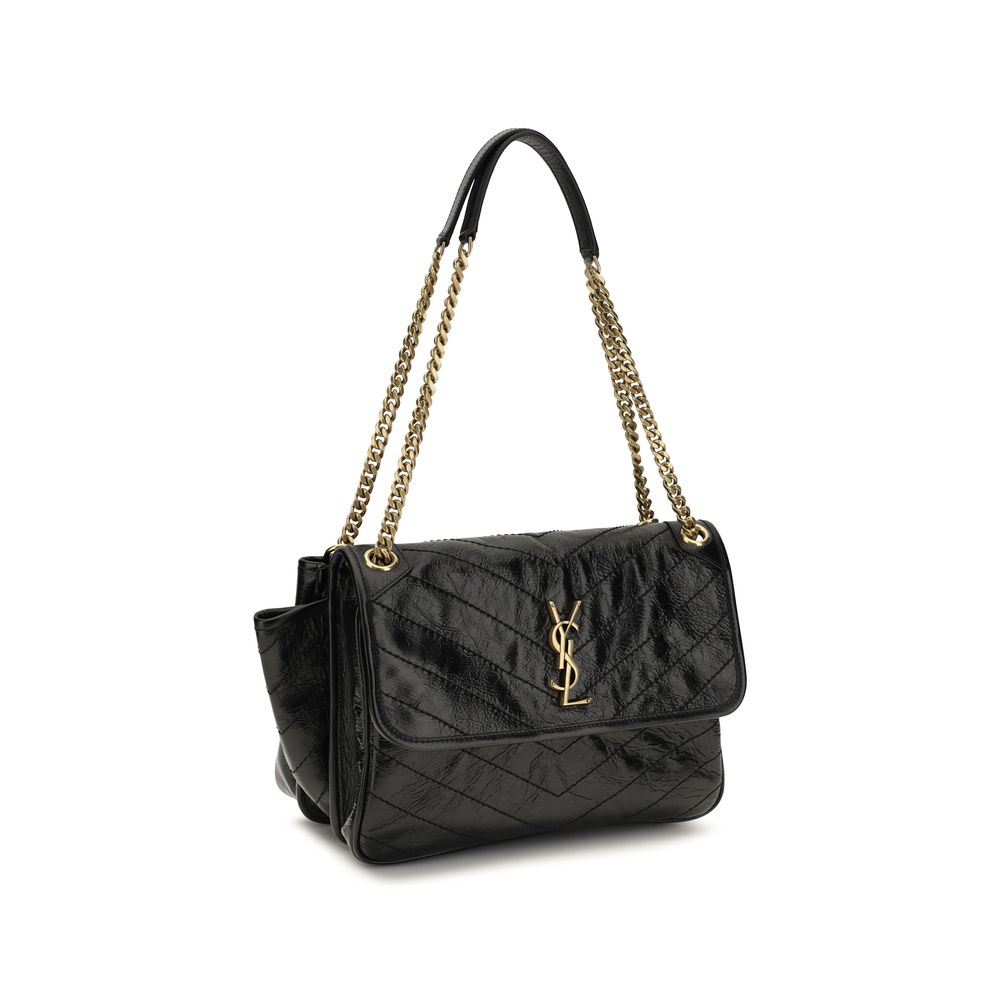 Saint Laurent Black Calf Leather Bos Taurus Shoulder Bag | Regal Royce