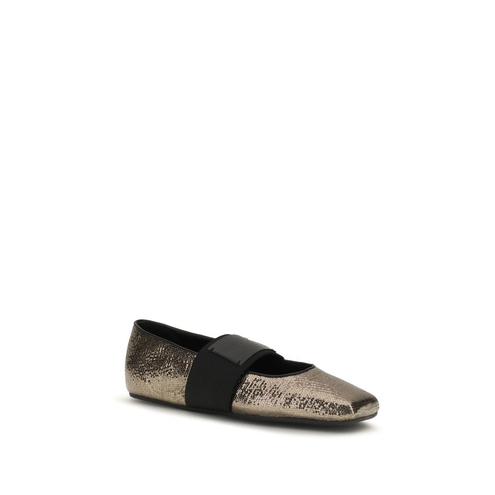 Givenchy Gold Calf Leather Bos Taurus Ballet Flats | Regal Royce