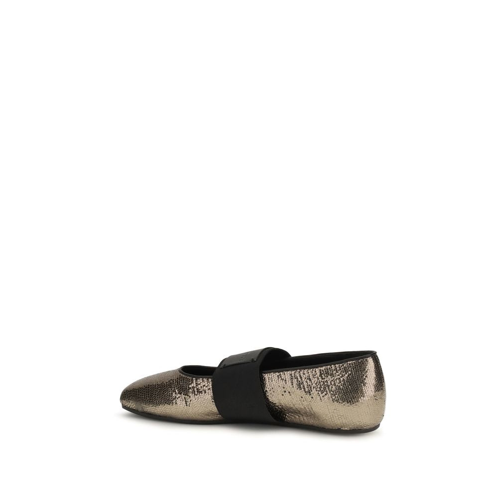 Givenchy Gold Calf Leather Bos Taurus Ballet Flats | Regal Royce