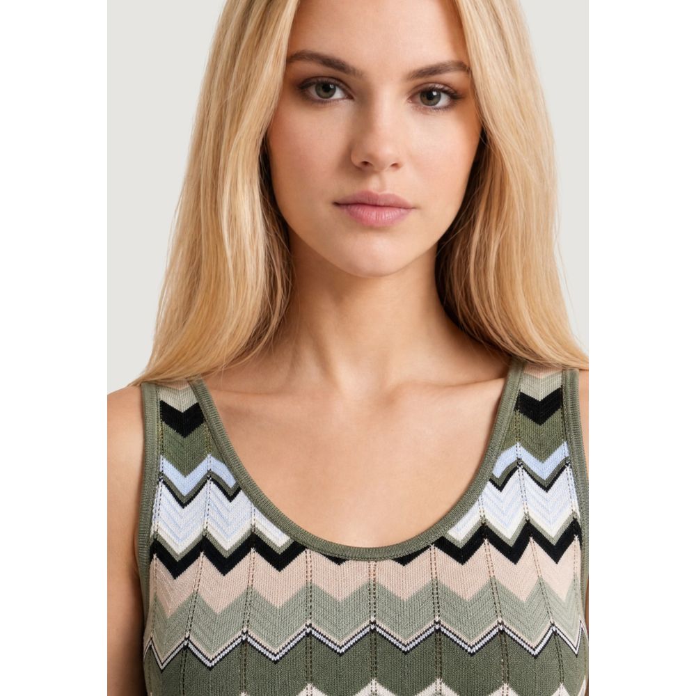 Street One Green Marabou Tank Tops | Regal Royce