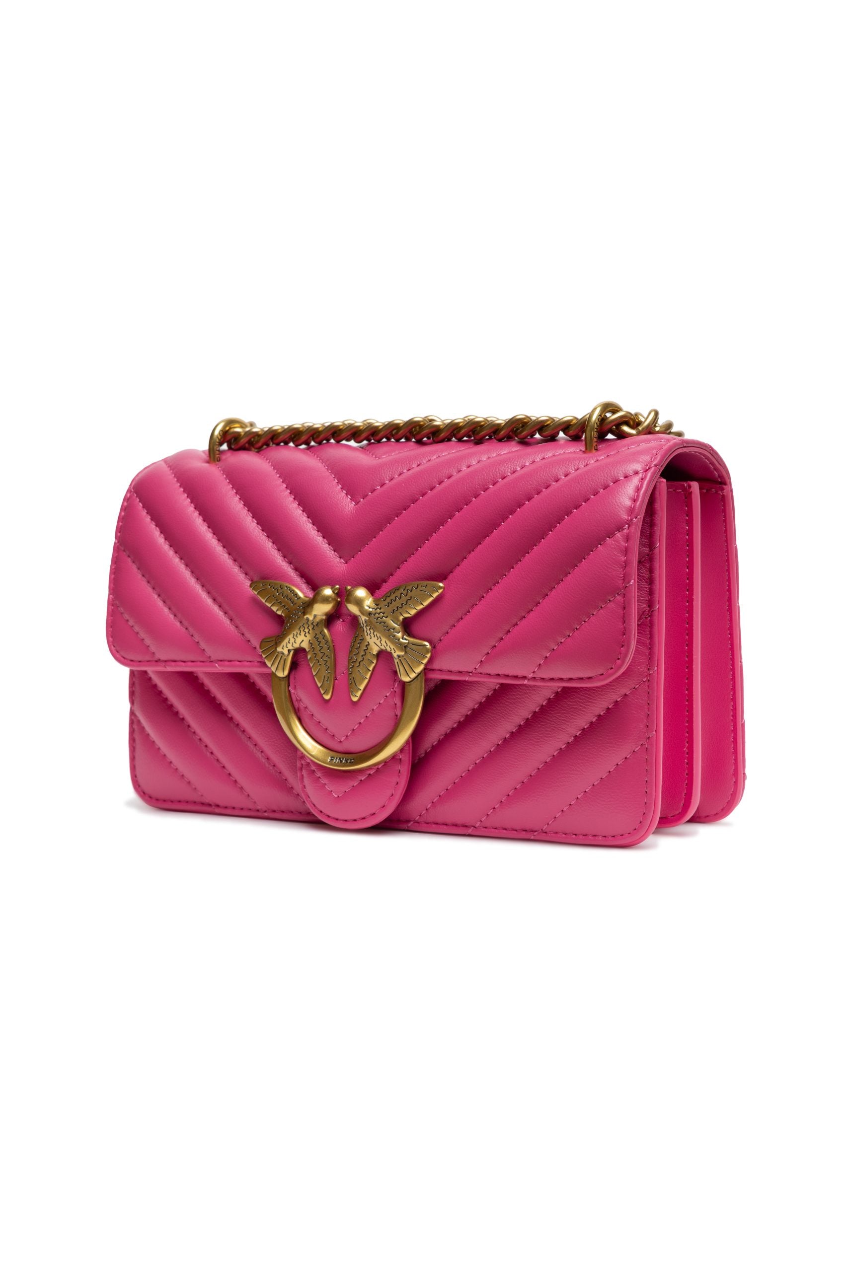 PINKO Pink Leather Love One Mini Shoulder Bag | Regal Royce