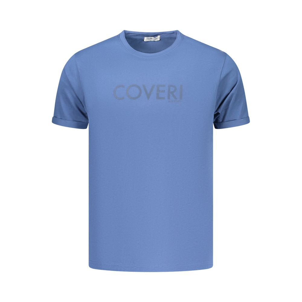 Coveri Moving Blue Cotton Men's T-Shirt | Regal Royce