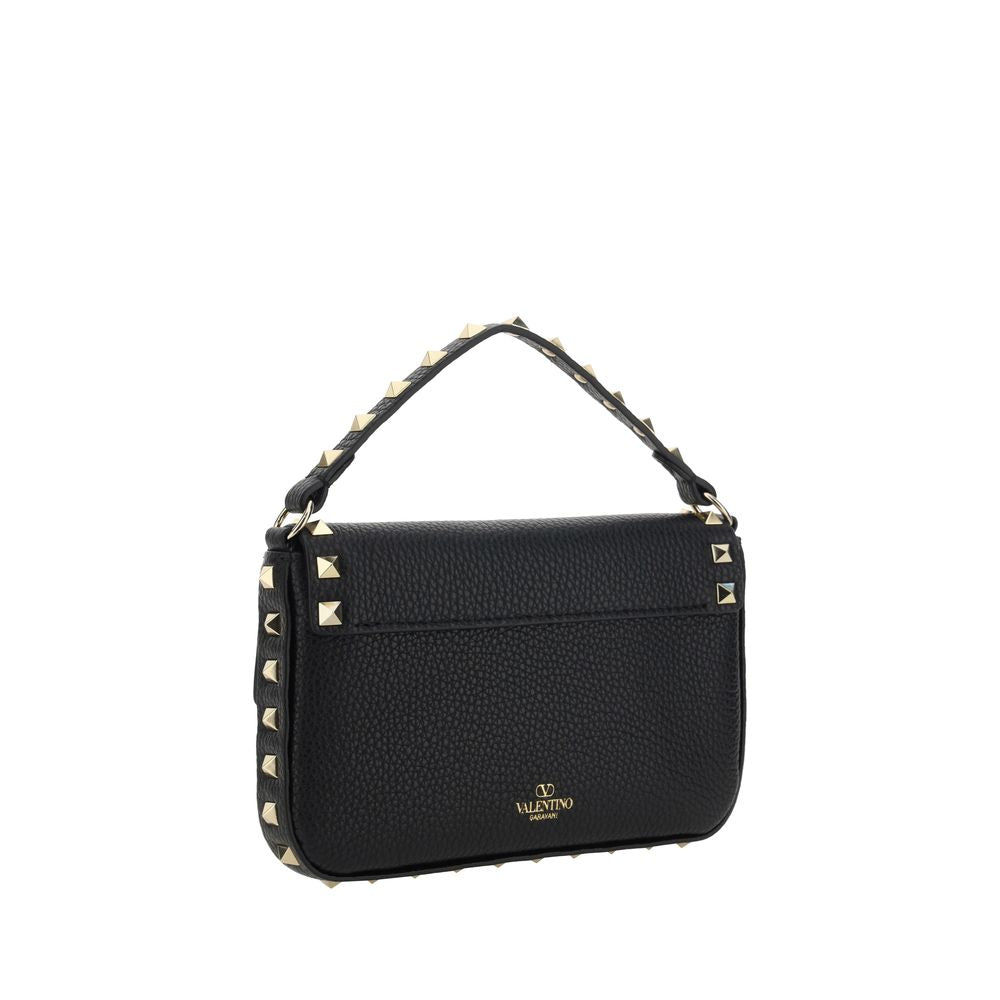 Valentino Garavani Black Calf Leather Bos Taurus Shoulder Bag | Regal Royce