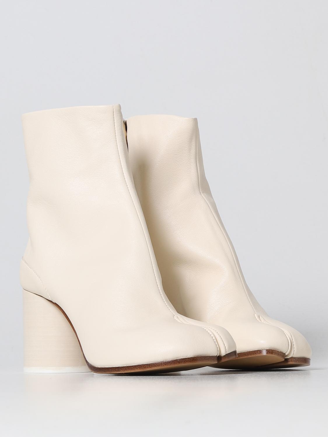 Maison Margiela White Leather Ankle Boots | Regal Royce