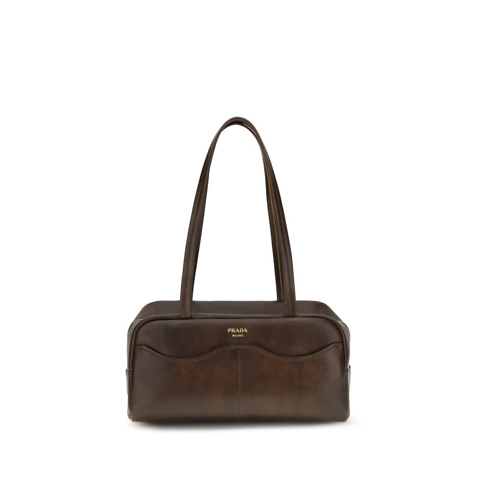 Prada Brown Calf Leather Bos Taurus Shoulder Bag | Regal Royce