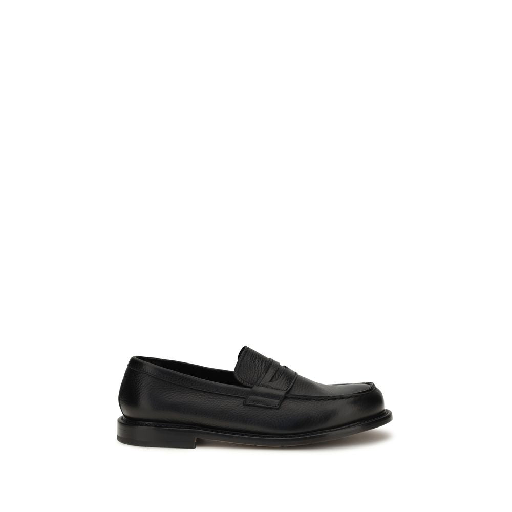 Premiata Black Calf Leather Bos Taurus Slip-On Loafers | Regal Royce