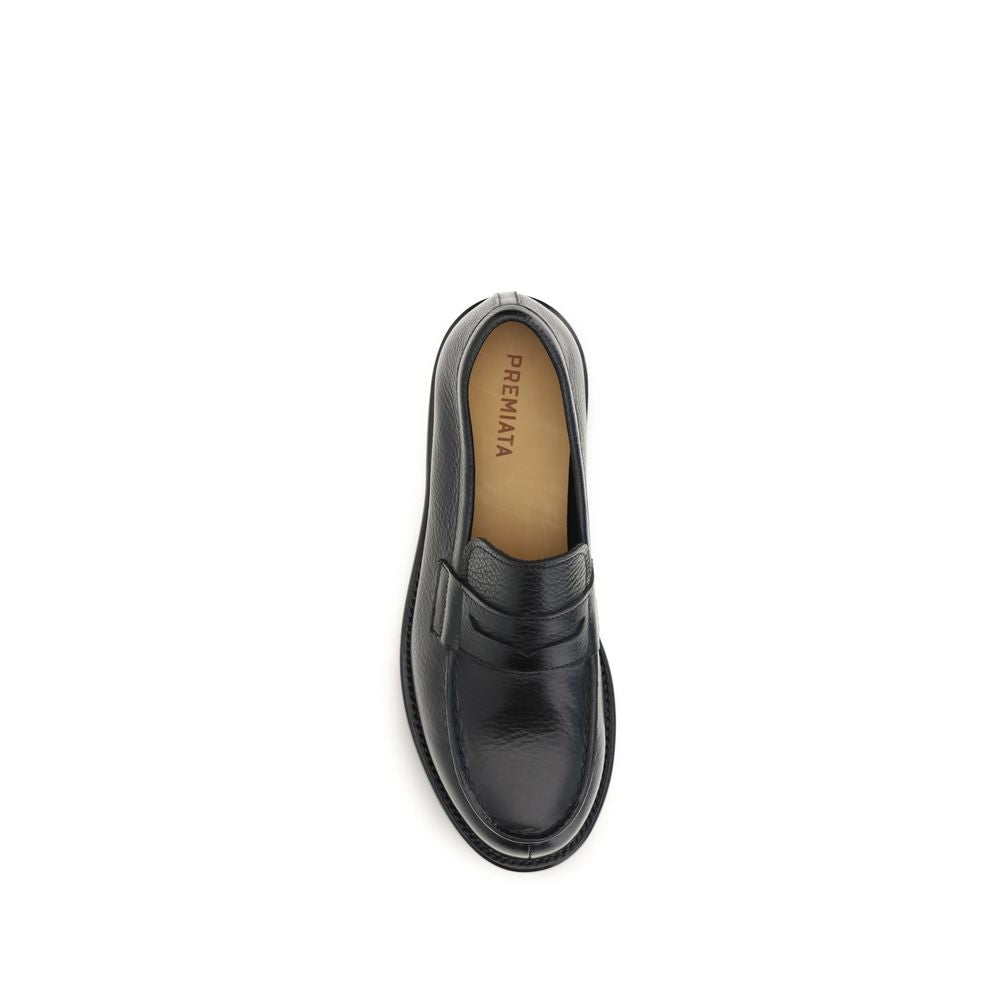 Premiata Black Calf Leather Bos Taurus Slip-On Loafers | Regal Royce