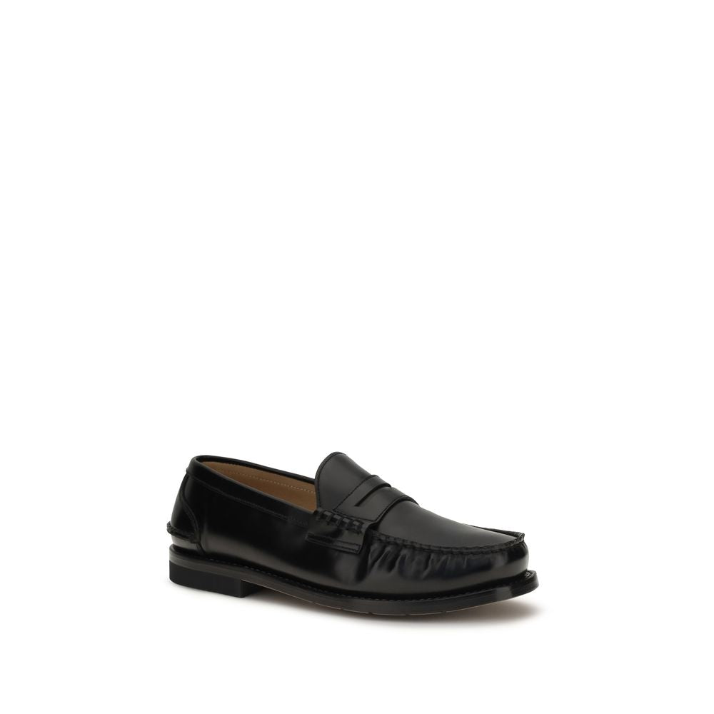 Premiata Black Calf Leather Bos Taurus Slip-On Loafers | Regal Royce
