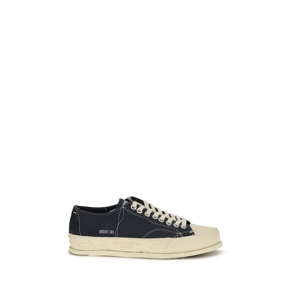 Premiata Blue Calf Leather Bos Taurus Low Top Sneakers | Regal Royce
