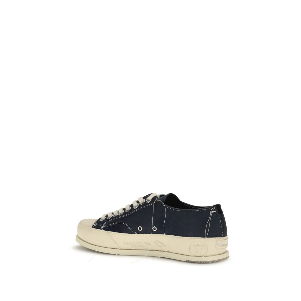 Premiata Blue Calf Leather Bos Taurus Low Top Sneakers | Regal Royce