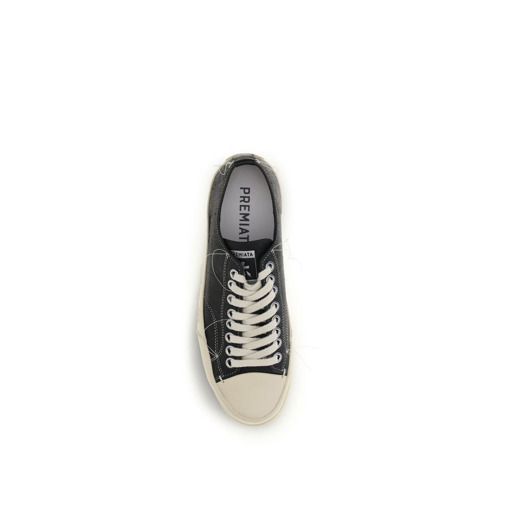 Premiata Black Calf Leather Bos Taurus Low Top Sneakers | Regal Royce