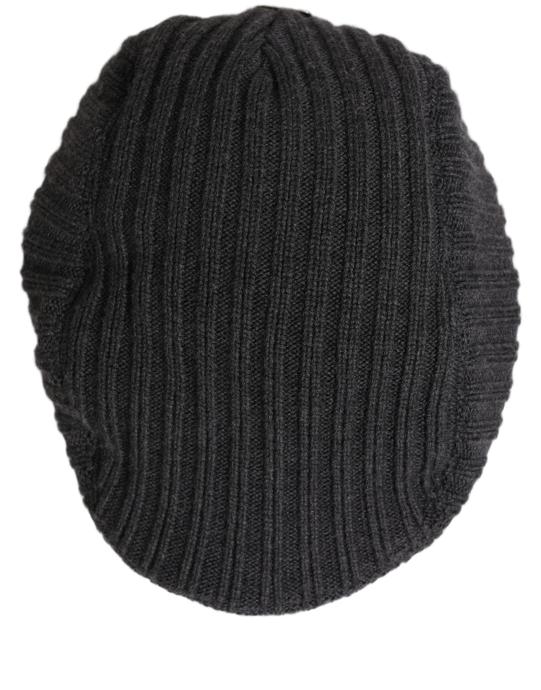 Dolce & Gabbana Men Dark Gray Wool Knitted Newsboy Capello Hat | Regal Royce